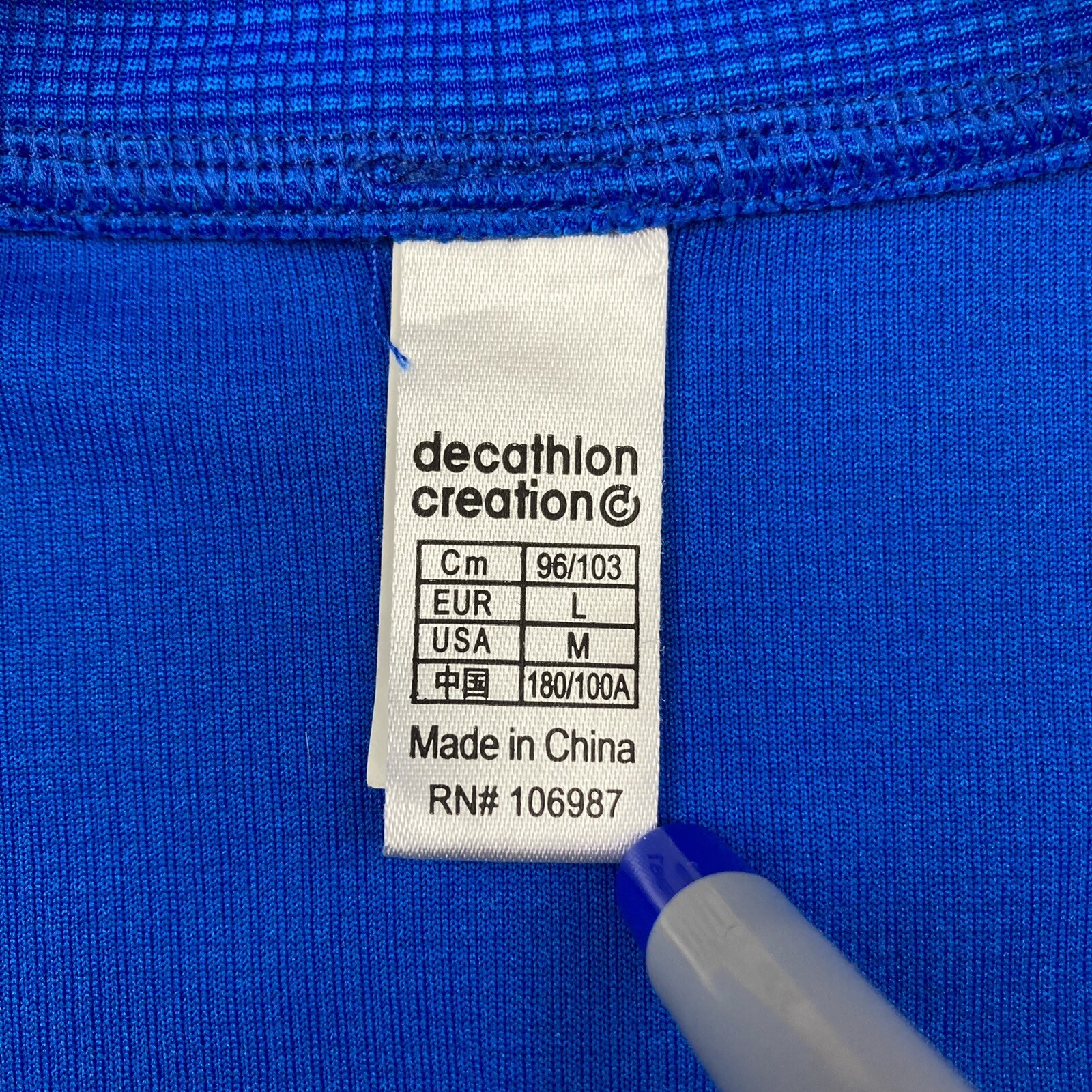 BTwin Shirt Mens Medium Blue Cycling Jersey Decathlon Equarea Zip Short Sleeve