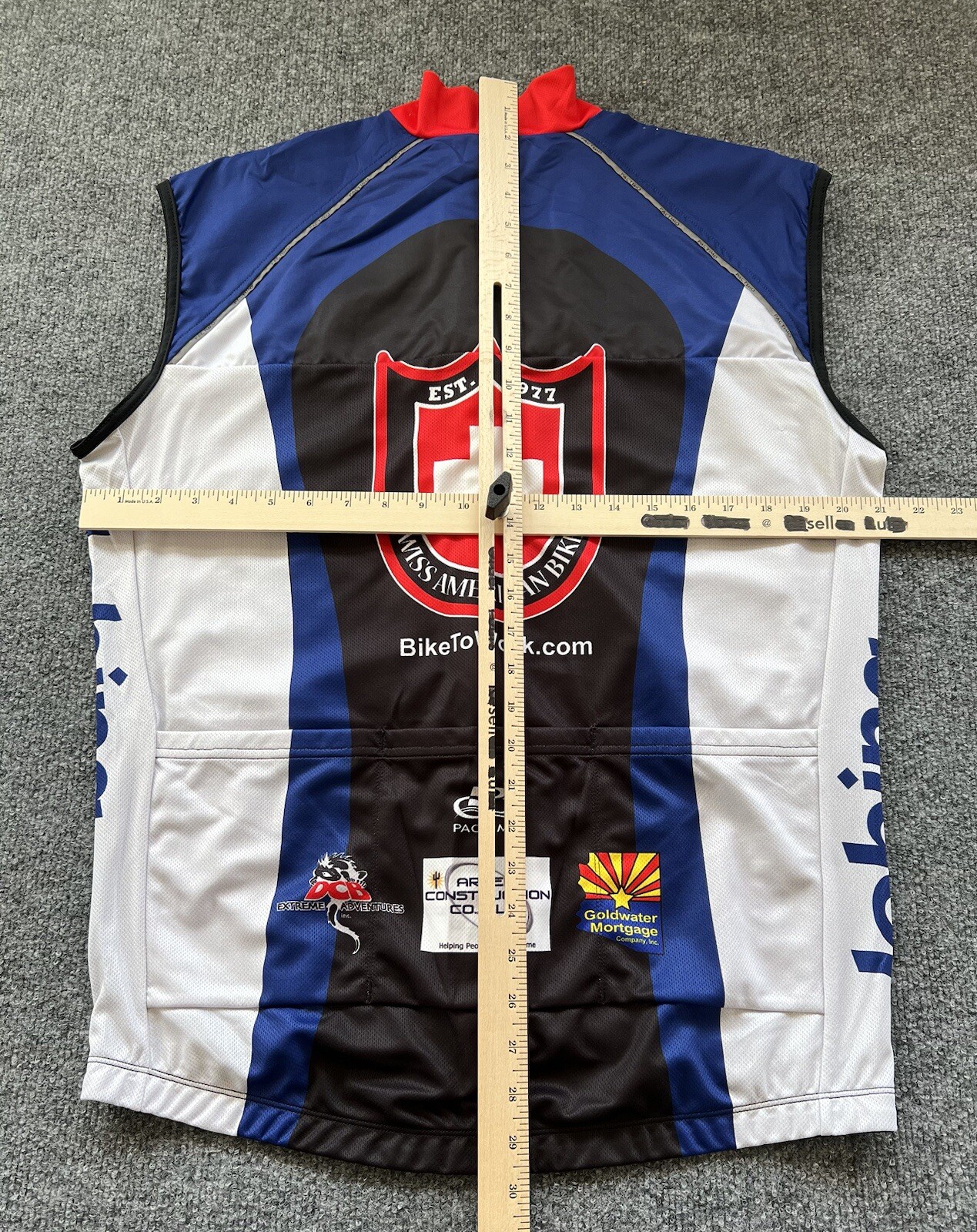 Pactimo Cycling Jersey Womens 2XL Swiss American Bikes Full Zip Sleeveless Bike