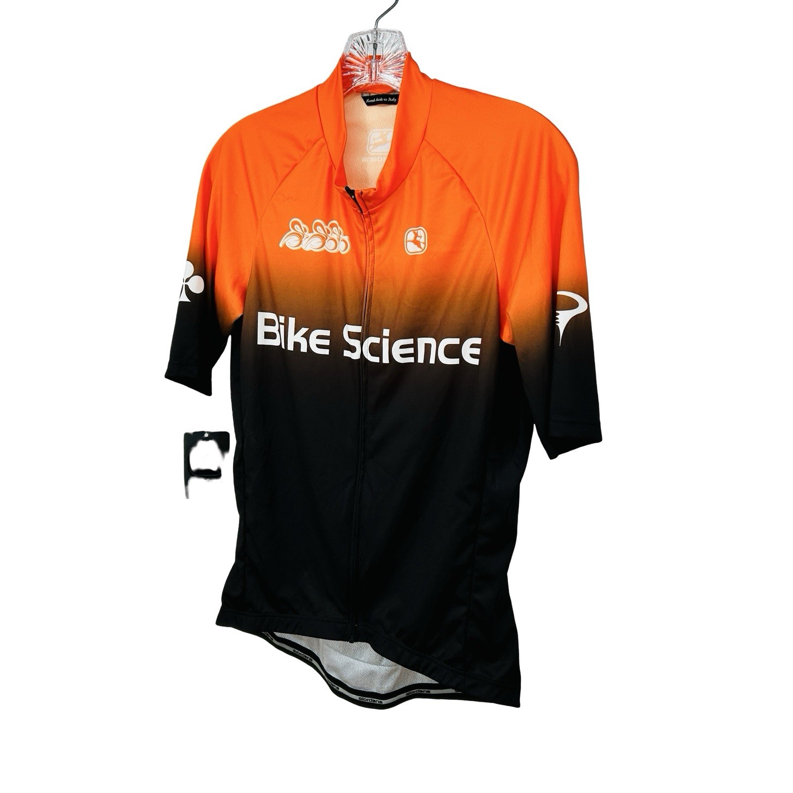 Giordana Cycling Jersey Men’s Large Vero Pro Race Fit SS BIKE SCIENCE Orange BlK