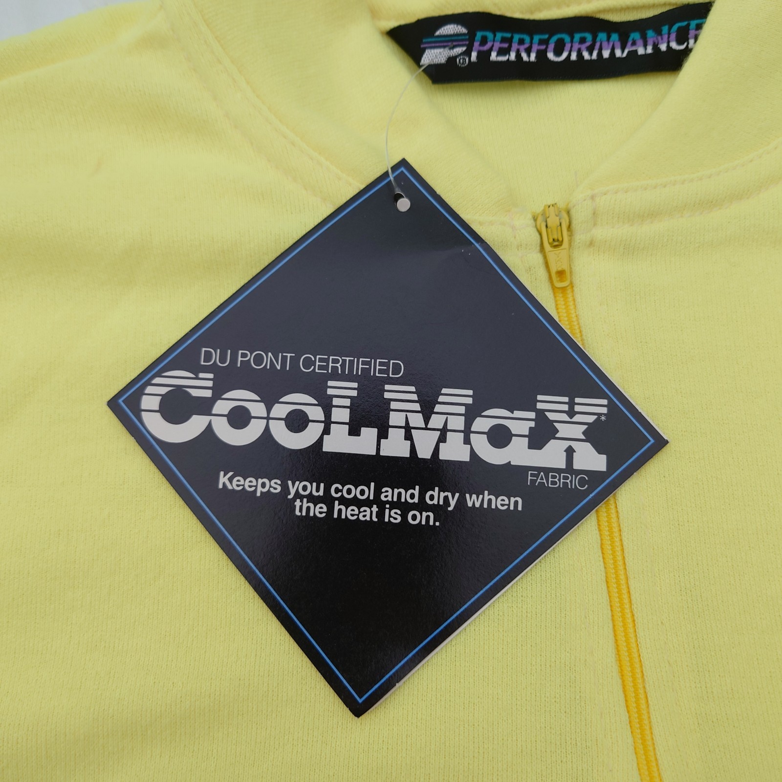 NWT Vintage Performance Cycling Jersey Men’s M 100% Cotton Made In USA Yellow