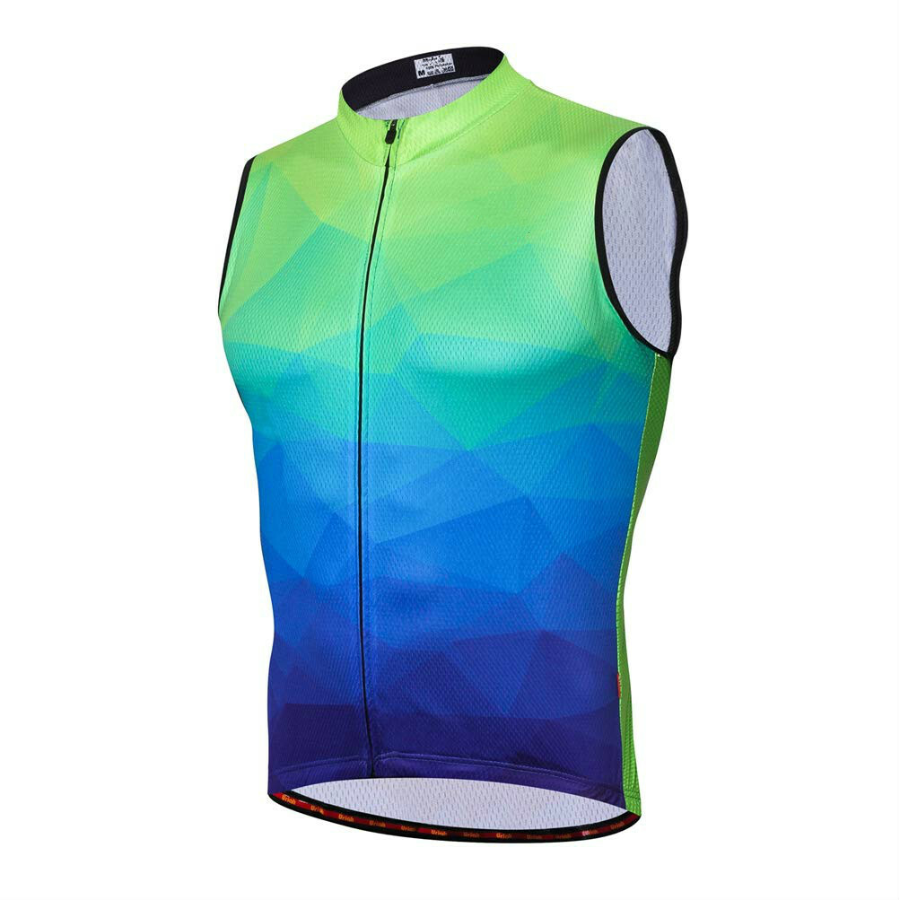 Men’s Reflective Biking Vest Top Sleeveless Cycle Cycling Jersey Shirts Full Zip