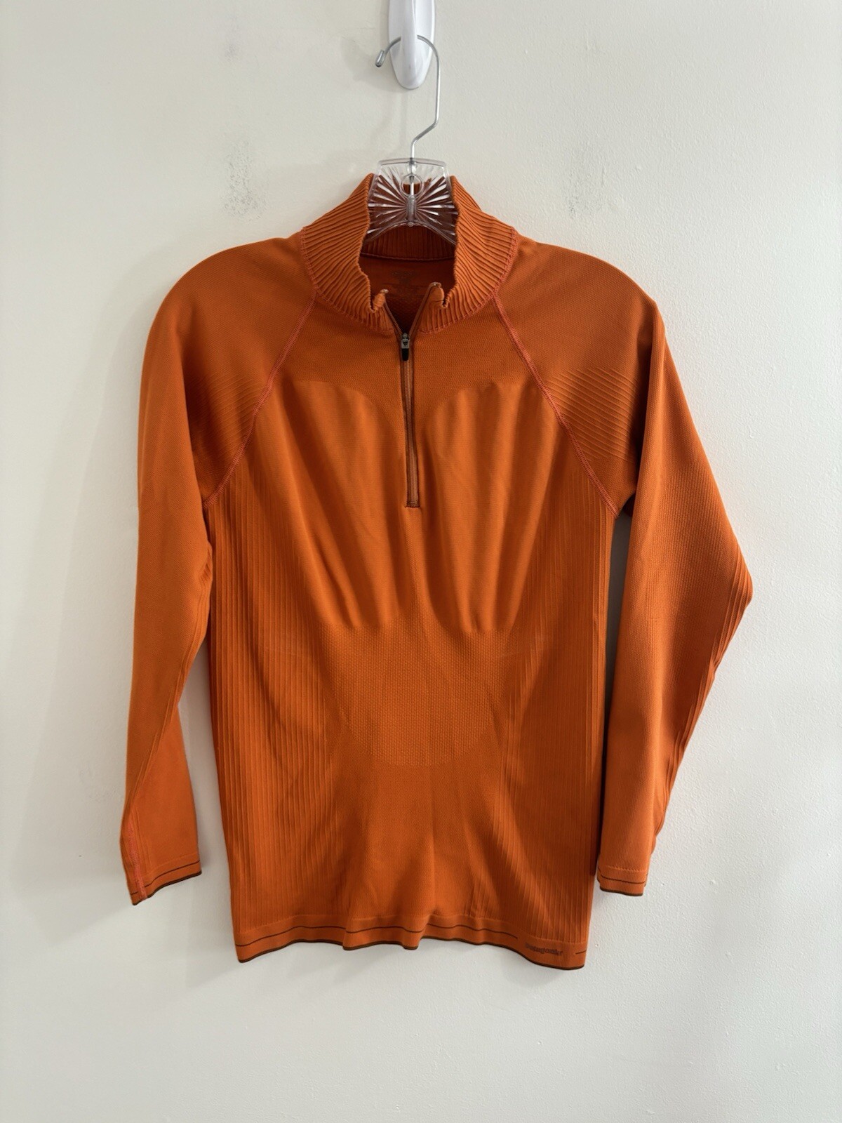 Patagonia Bike Jersey Women’s Medium Capilene Midweight Long Sleeve Orange