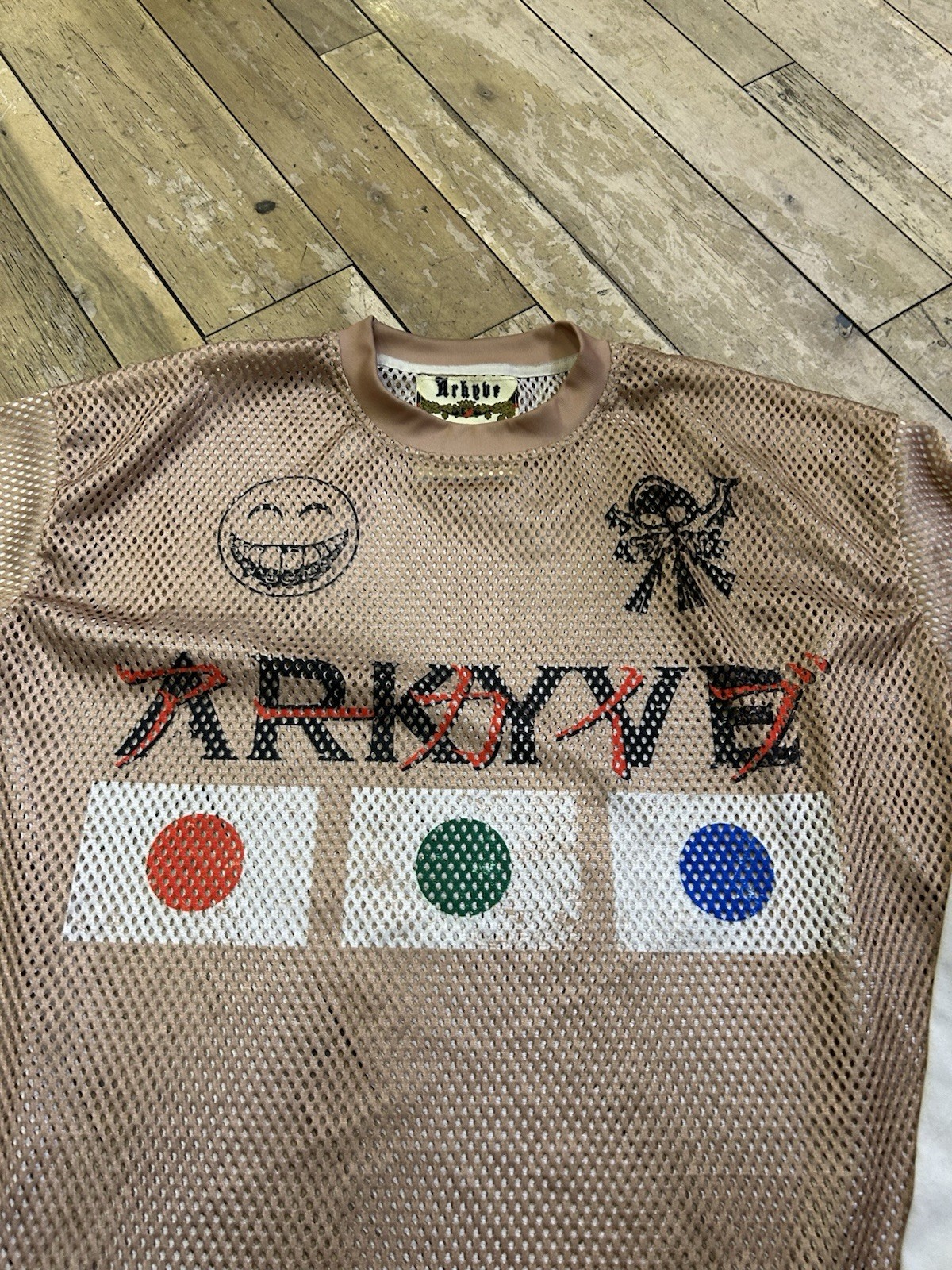 Size M – Arkyve Double Layer Jersey – Tan / White