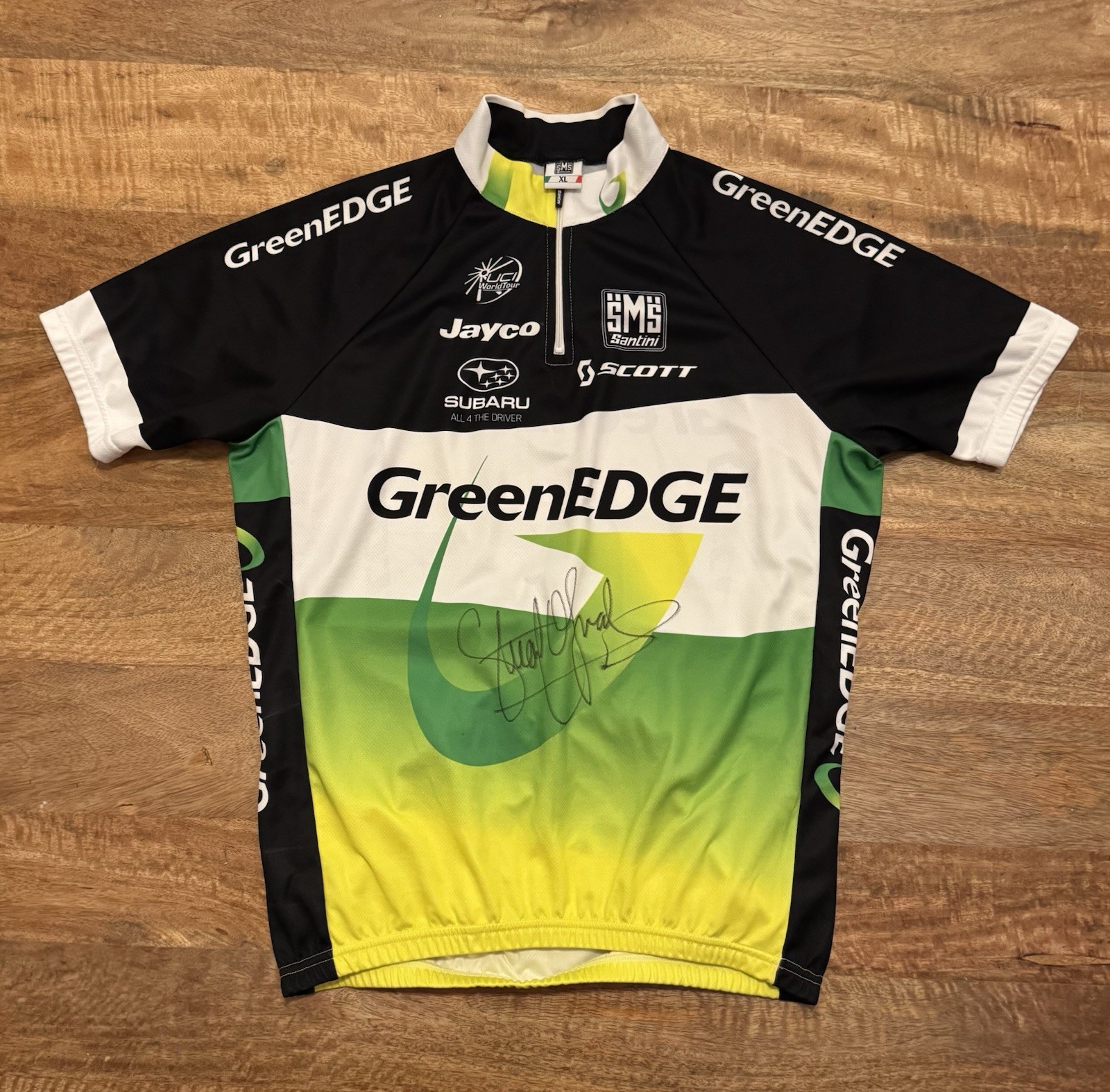 GreenEDGE Cycling Team Jersey Stuart O’Grady Signature SMS Santini Men’s XL UCI