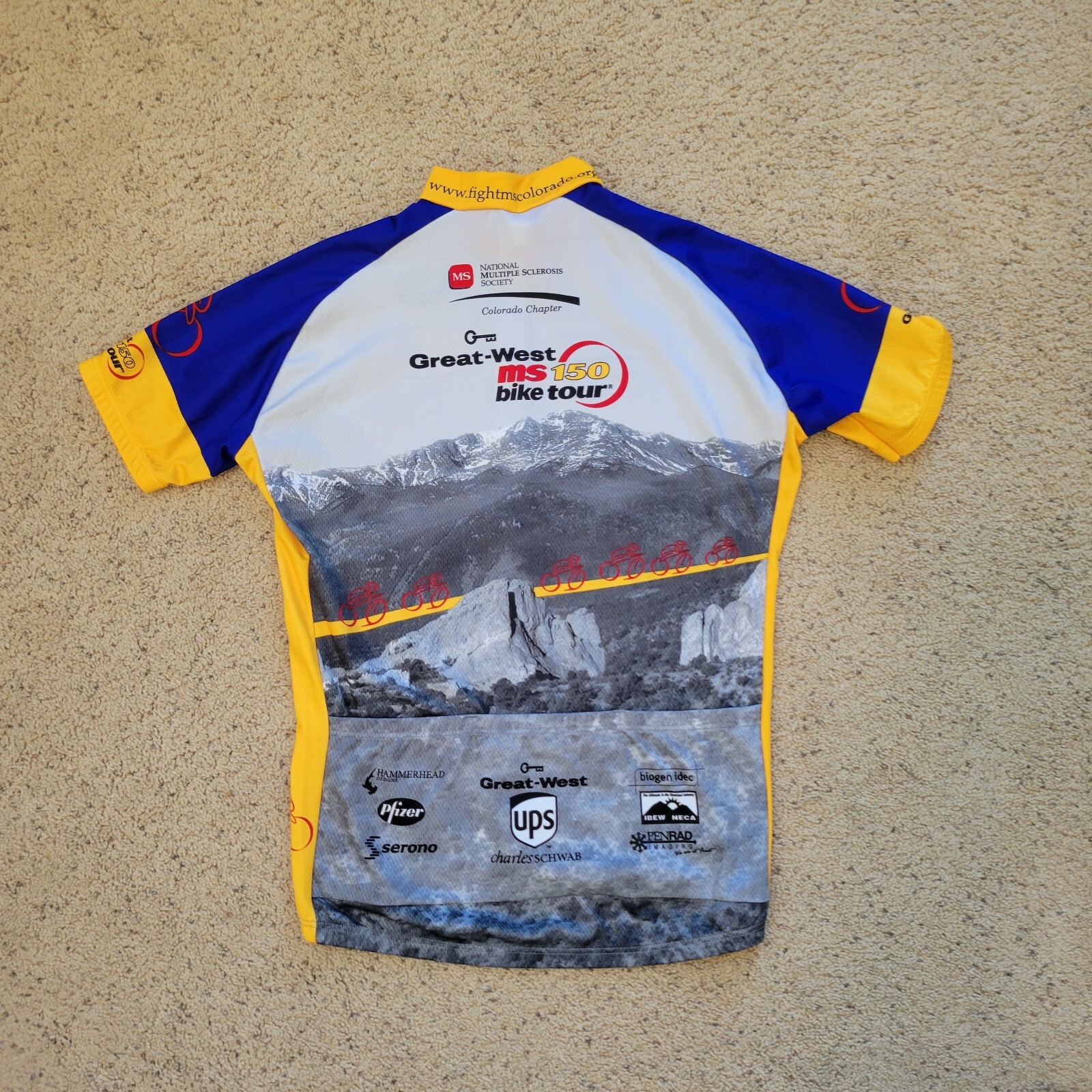 EUC MS 150 Bike Tour HIGH ROLLER Bicycle Jersey XL-5-52 VERMARC