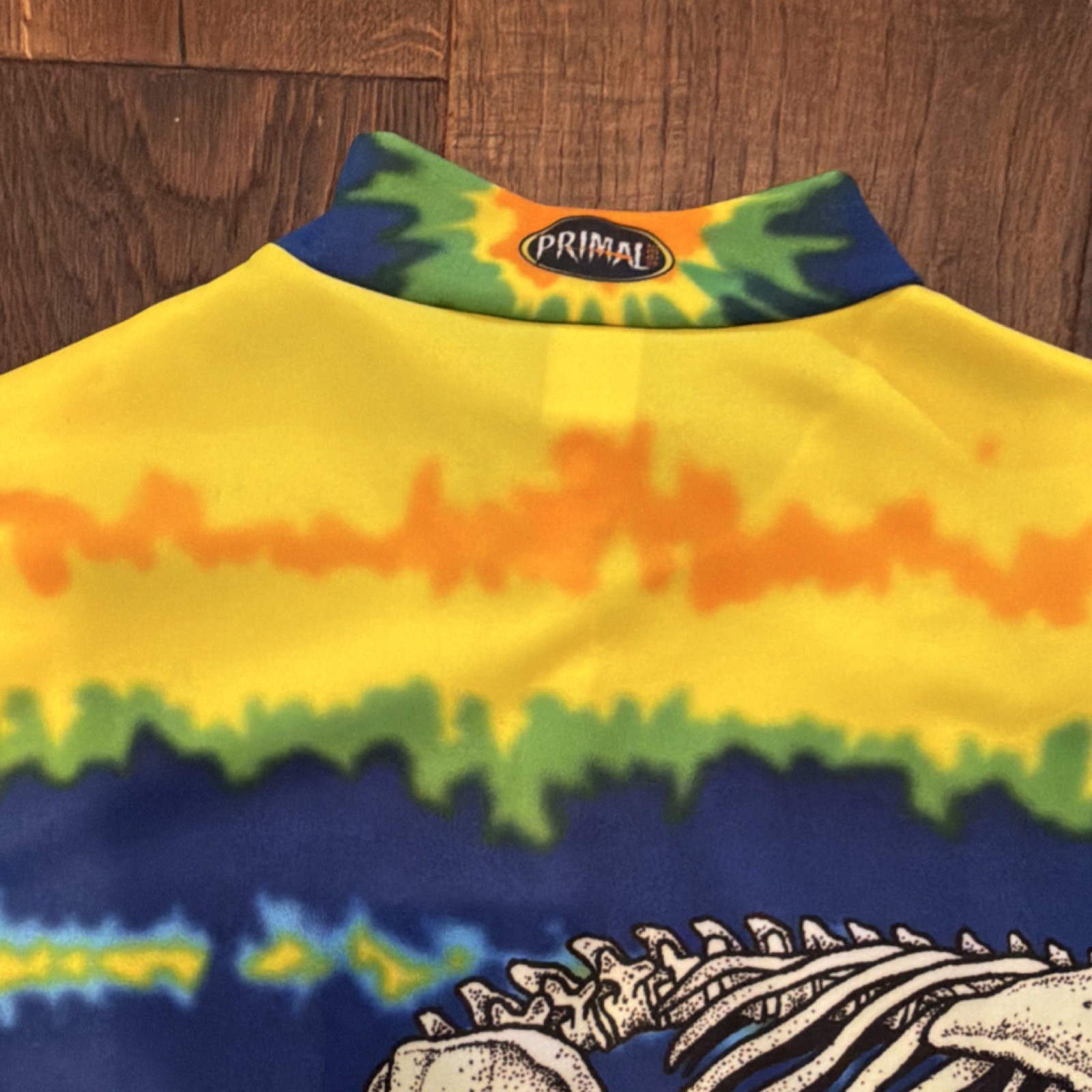 Primal Wear Greatful Tread Skeleton Cycling Jersey L Colorful Short Sleeve
