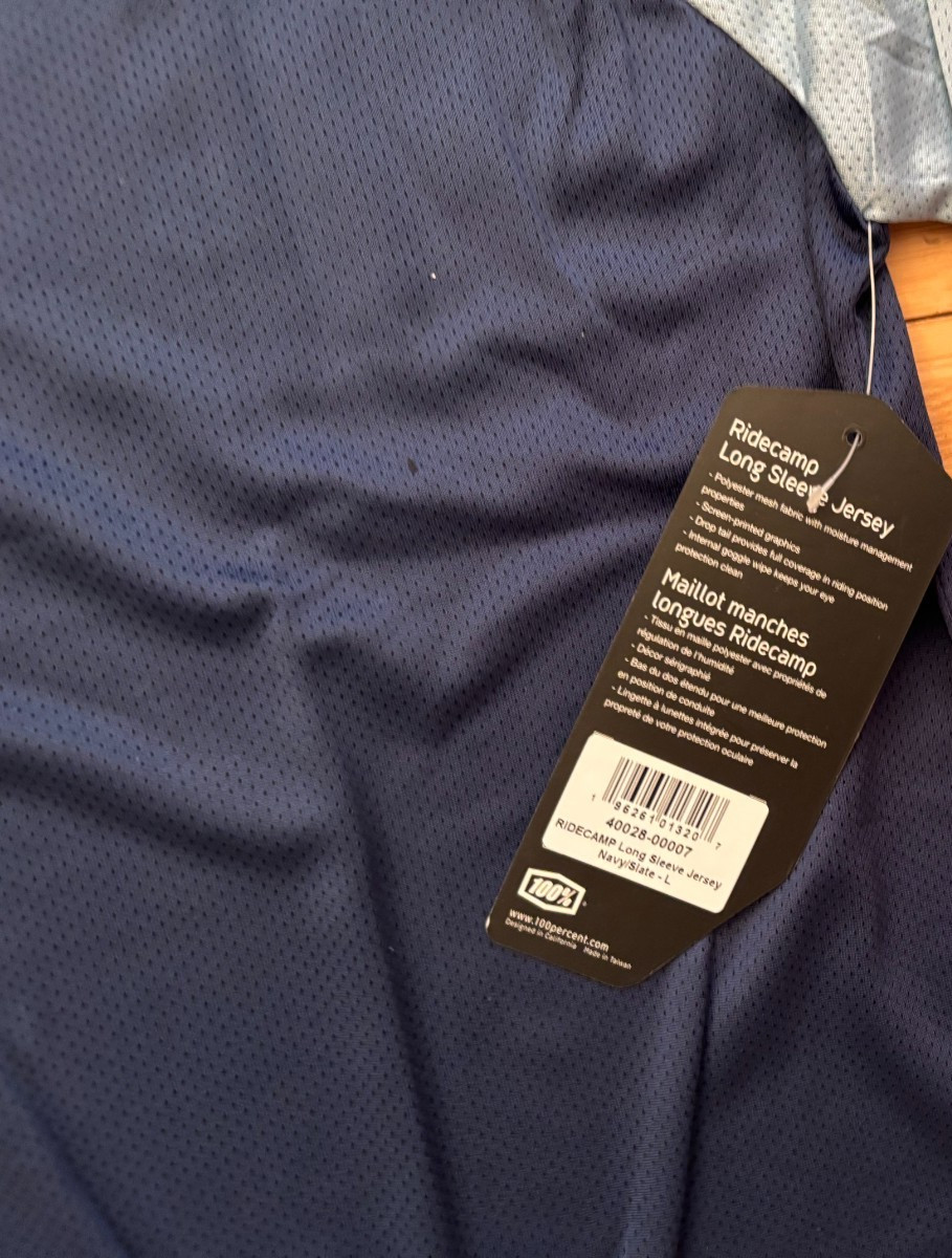 100% Ridecamp Long Sleeve Jersey – Size L