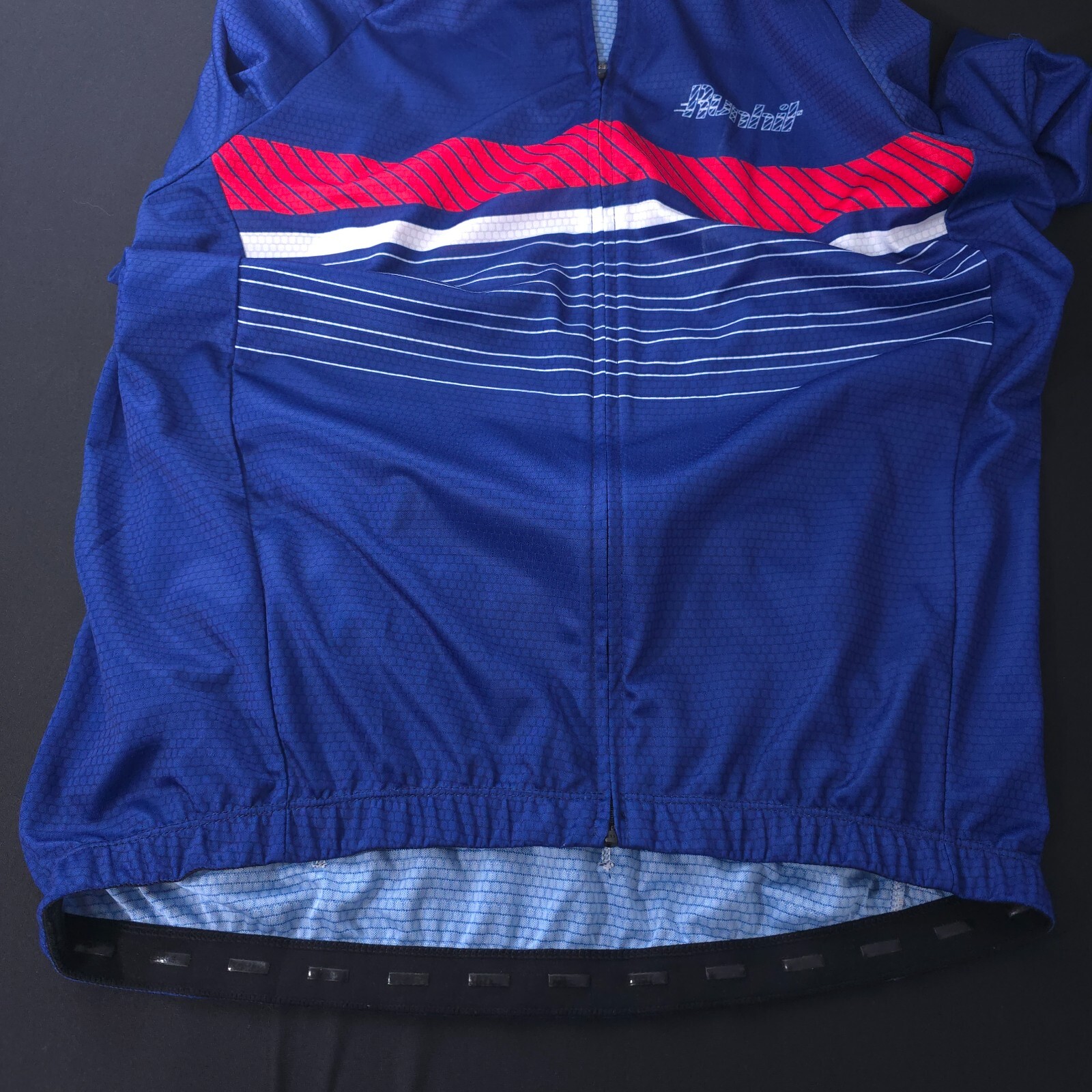 Runhil Clothing USA Men XLarge Cycling Bike Jersey Shirt Red White Blue Pockets