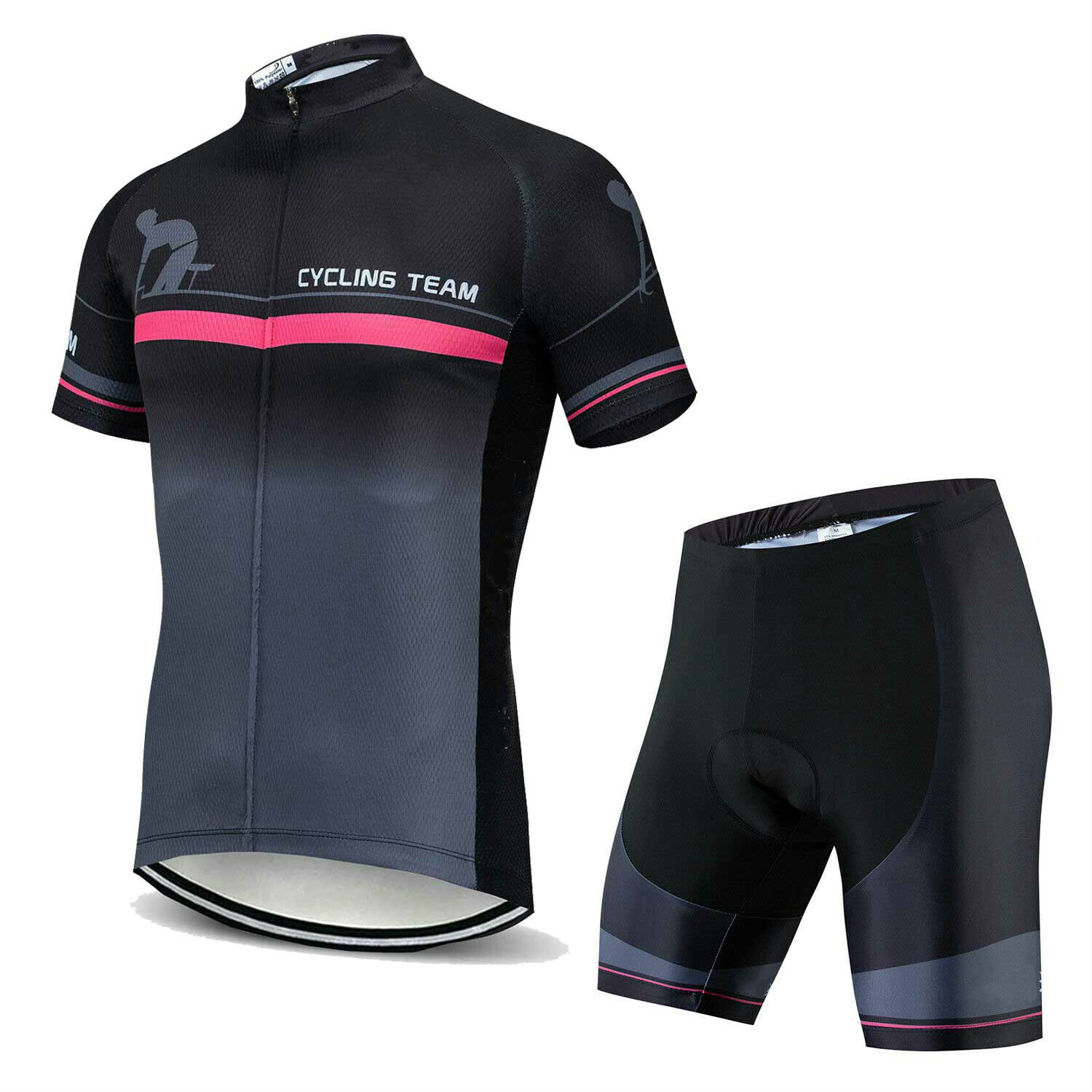 Team Cycling Jersey and Padded Shorts Men’s Short Sleeve Road Bike Clothing Kit