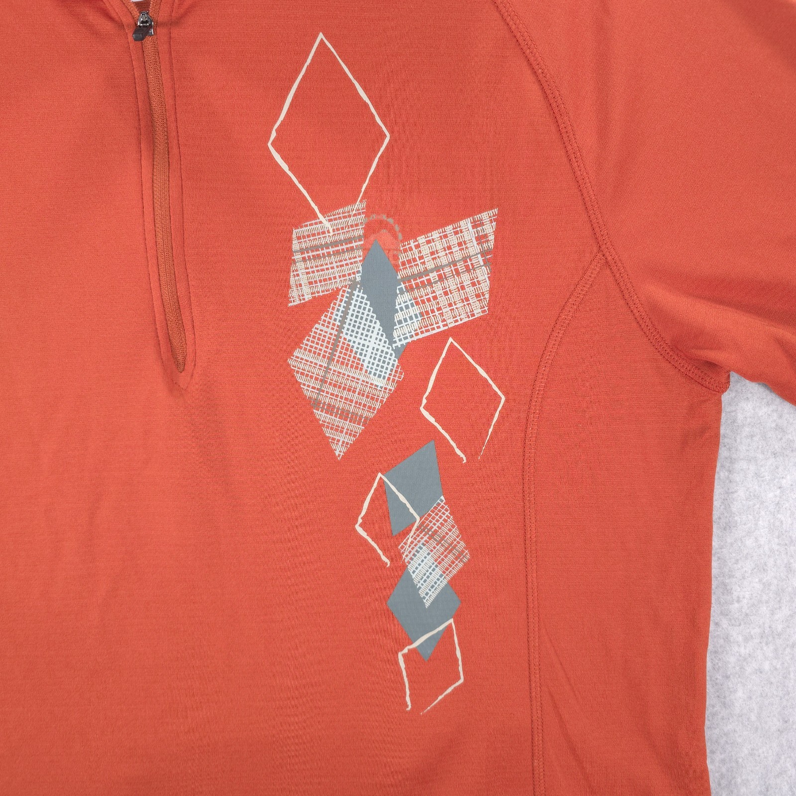 Zoic Cycling MTB Geometric 1/4 Zip Orange Bike Back Pocket Jersey Shirt Mens XL