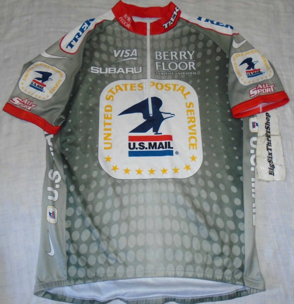 Nike Trek Subaru USPS Bike Cycling Jersey US Postal Service Size Large Adult