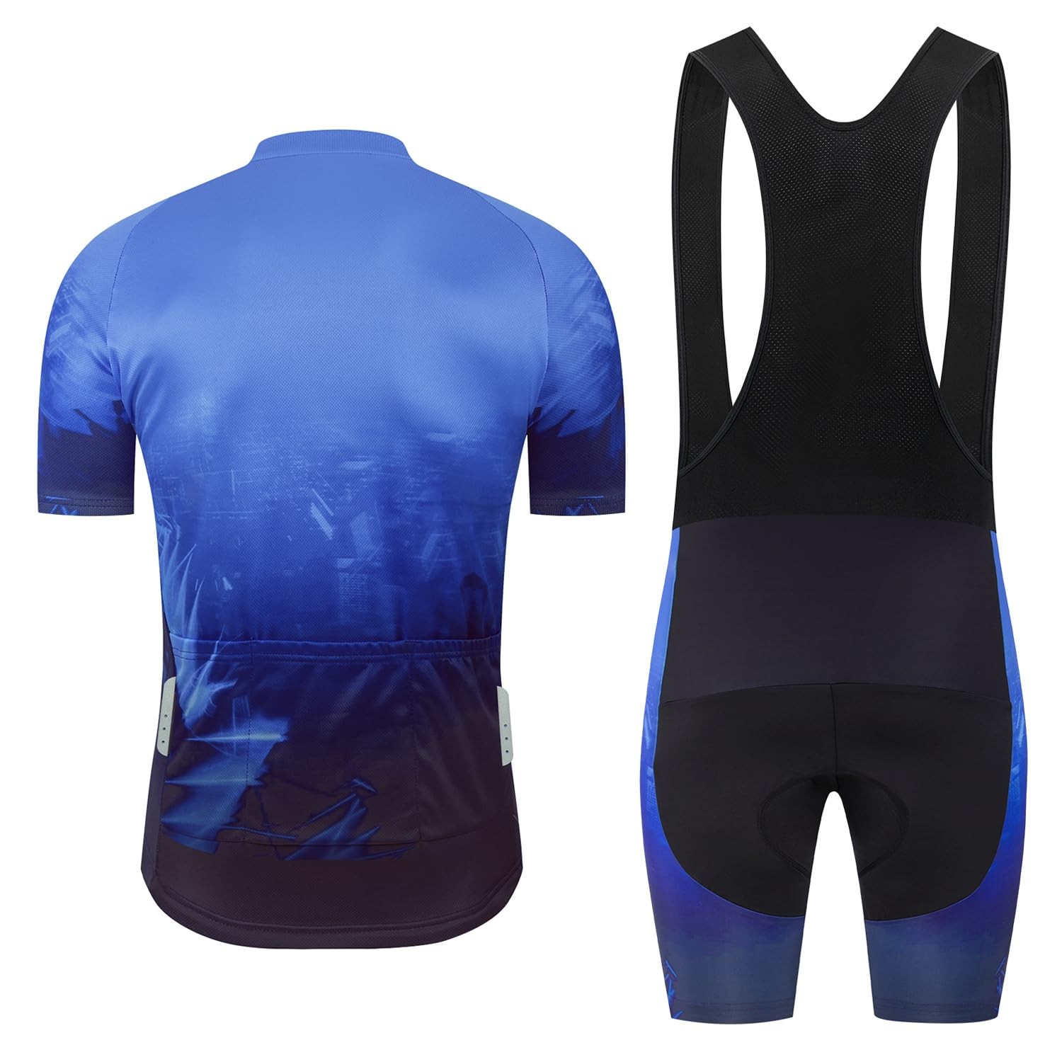Men’s Cycling Jersey Set Road Bike Shorts Sleeves Jersey Zipper Pokcet Bib Sh…