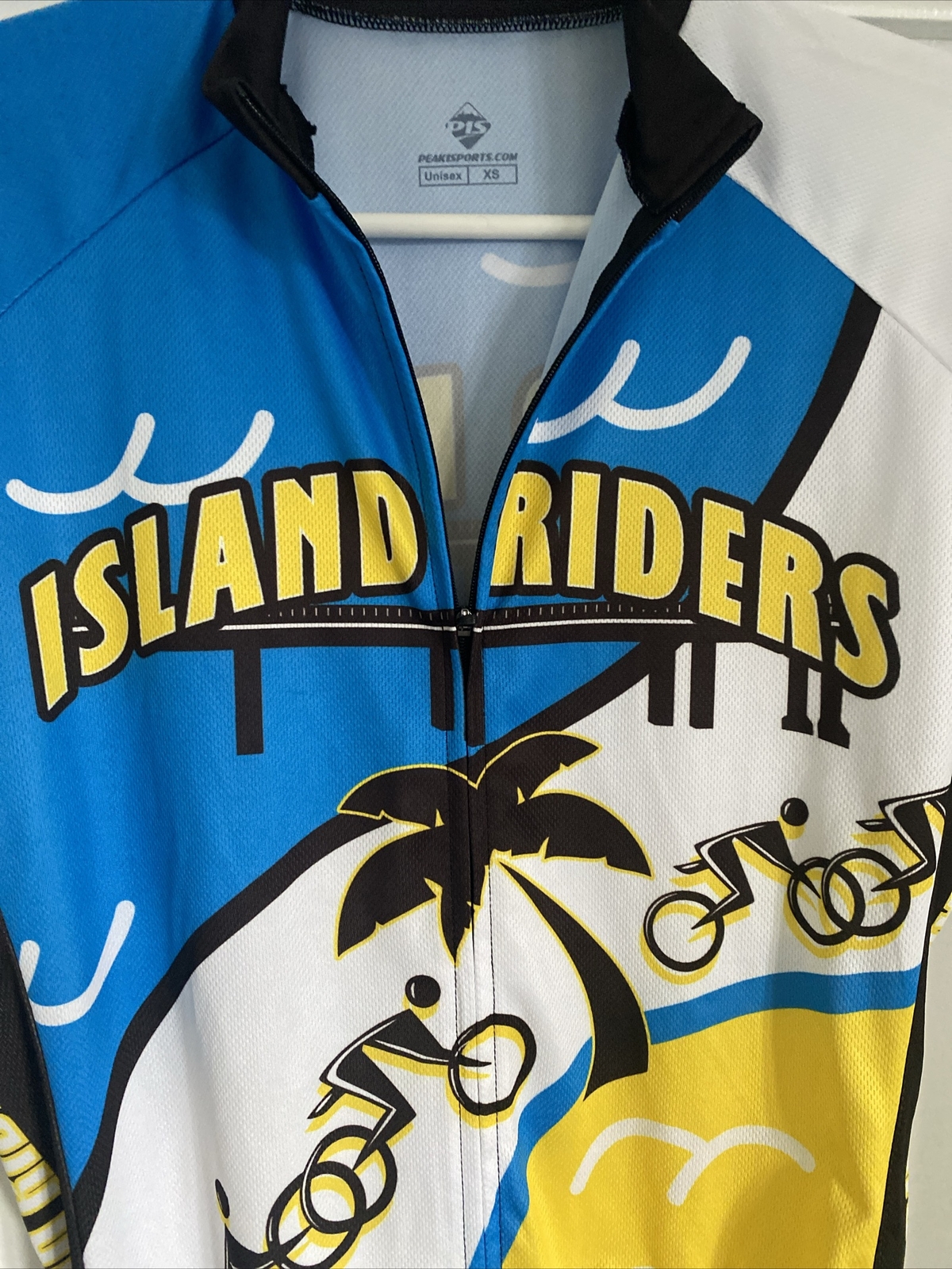 Peak 1 Full Zip Unisex XS Cycling Jersey Bike Bk Pockets Island Rides 2017 NWOT