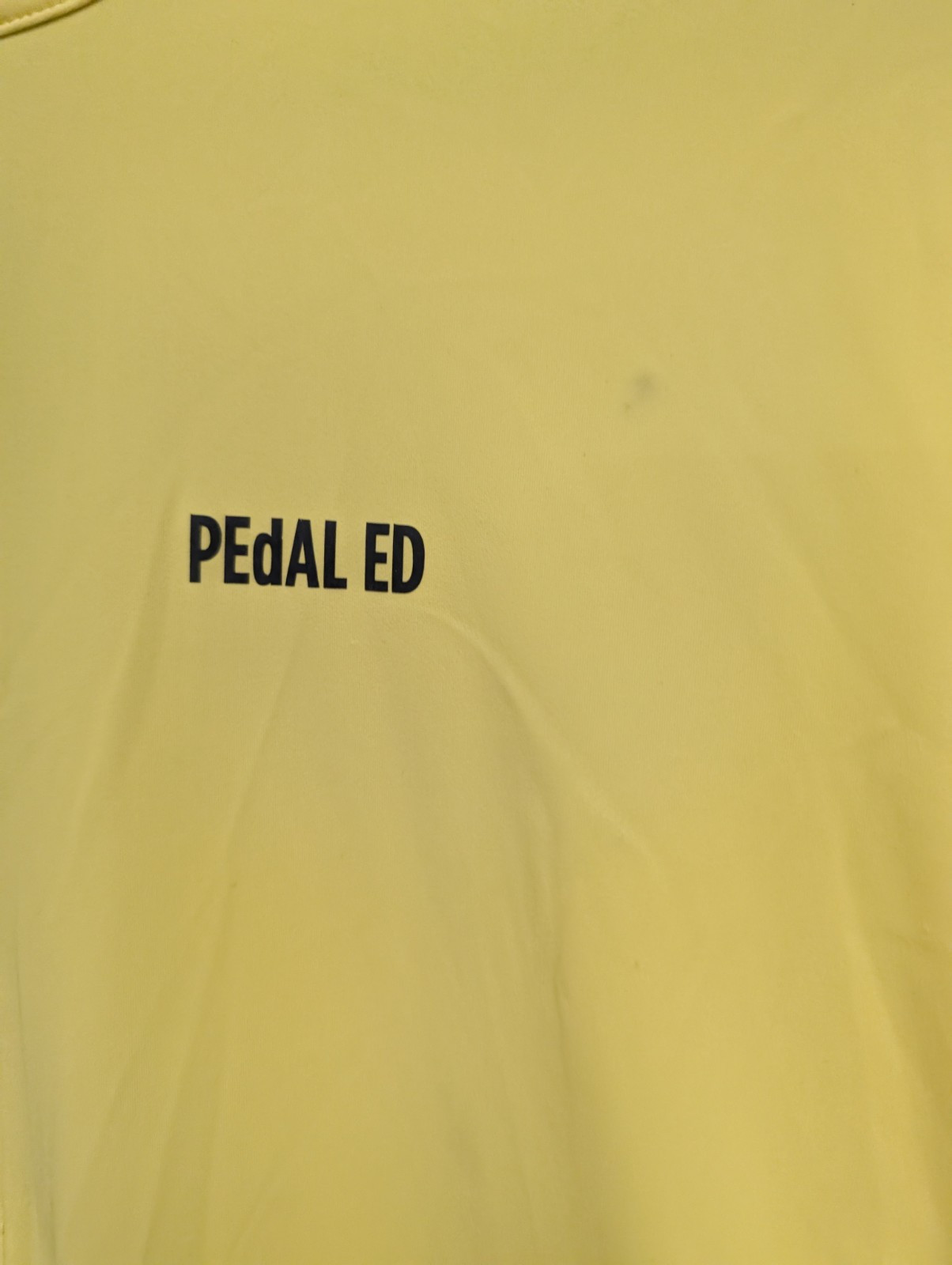 Pedal Ed Heiko Jersey Mens L Yellow Cycling Shirt Full Zip Lightweight Pockets