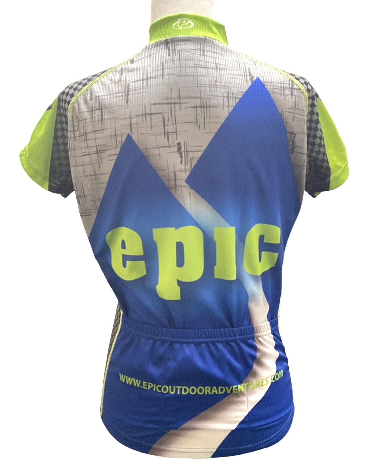 Primal Women’s Size M Epic Cycling Jersey Blue Green Grey Short Sleeves Full Zip