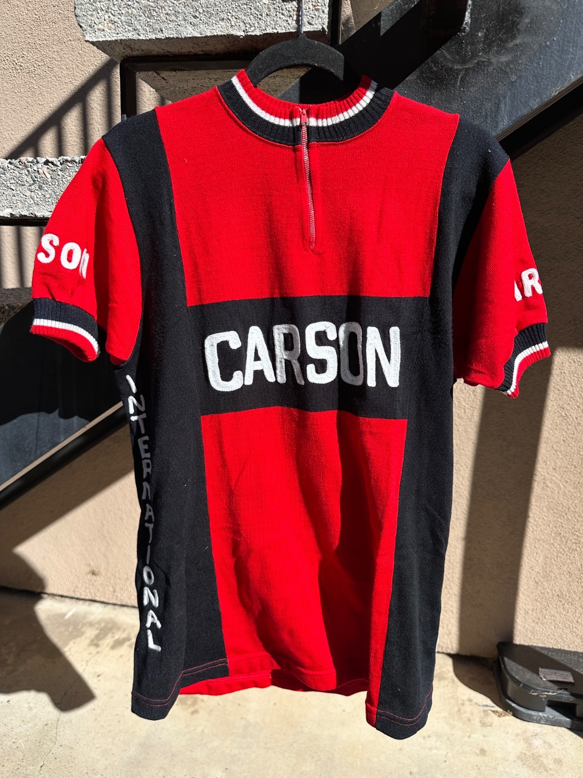 Vintage CARSON International Chain Stitch Cycling Race Jersey Shirt