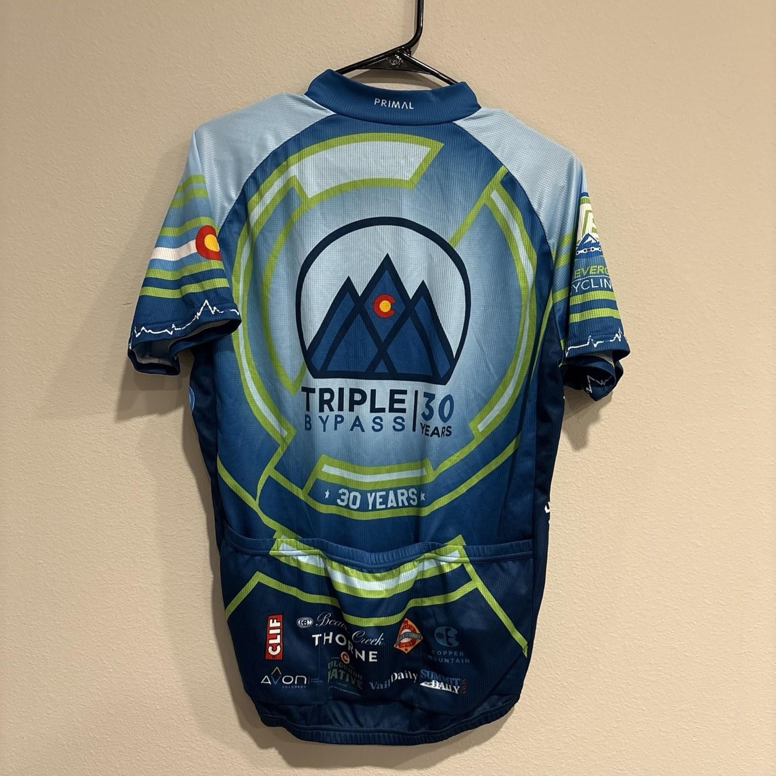 Rare Vintage Primal Cycling 80s Colorful Full Zip-Up Shirt With Back Pockets L