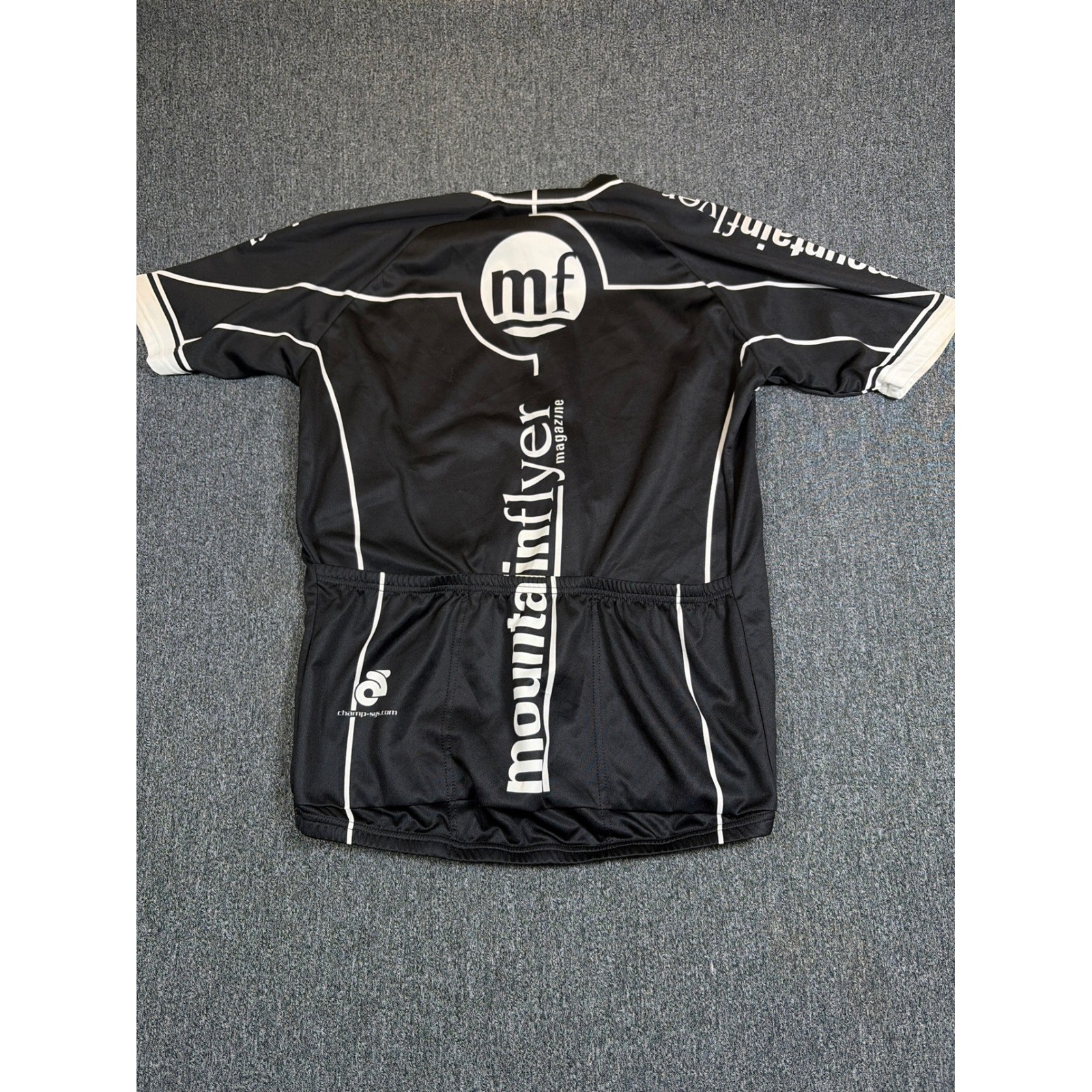 Champion System Mountain Flyer Magazine Cycling Jersey Mens Large Black White