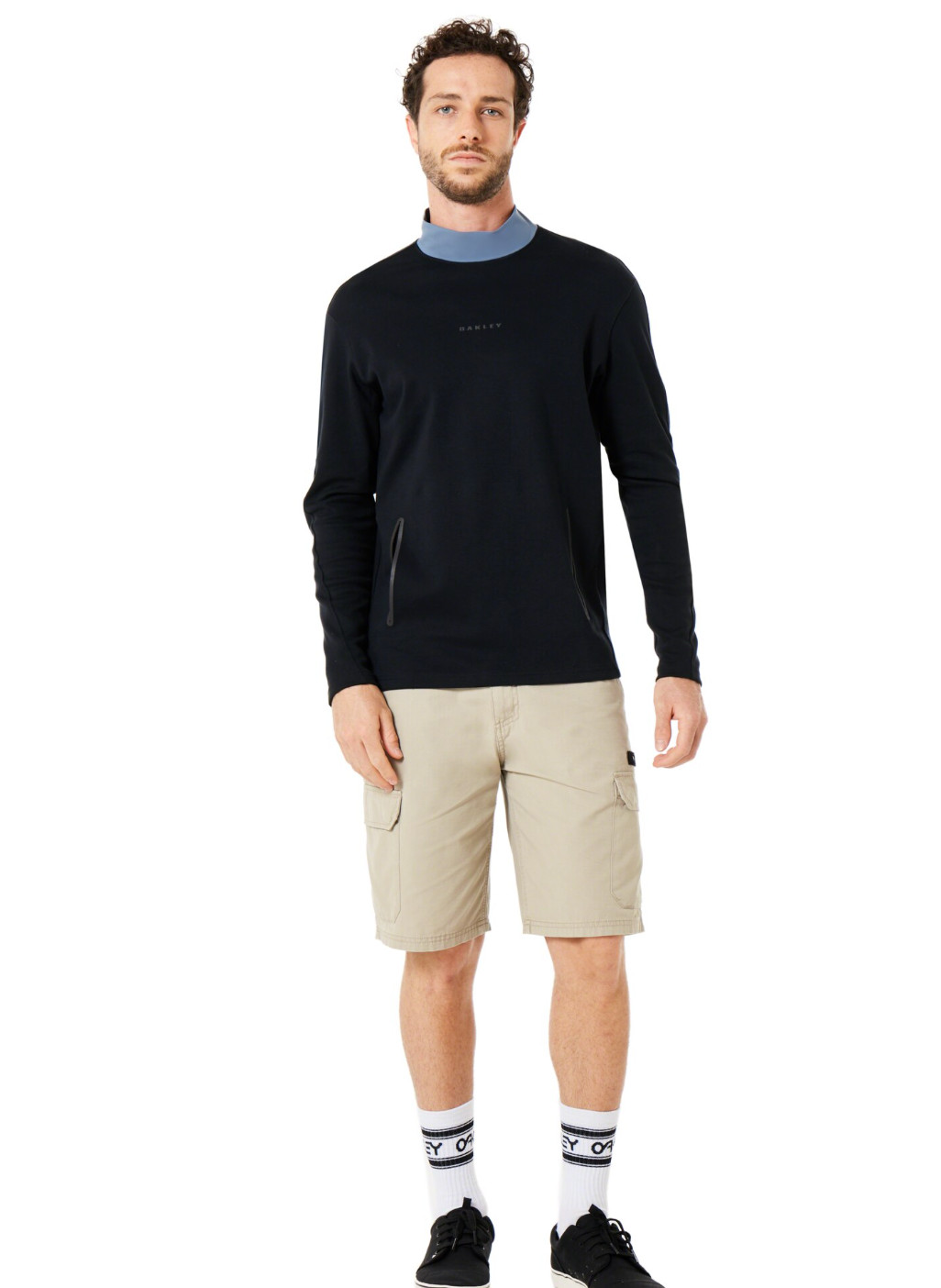 Oakley Cycling Collar Utility Long Sleeve Tee Shirt in Black Size S BNWT $70