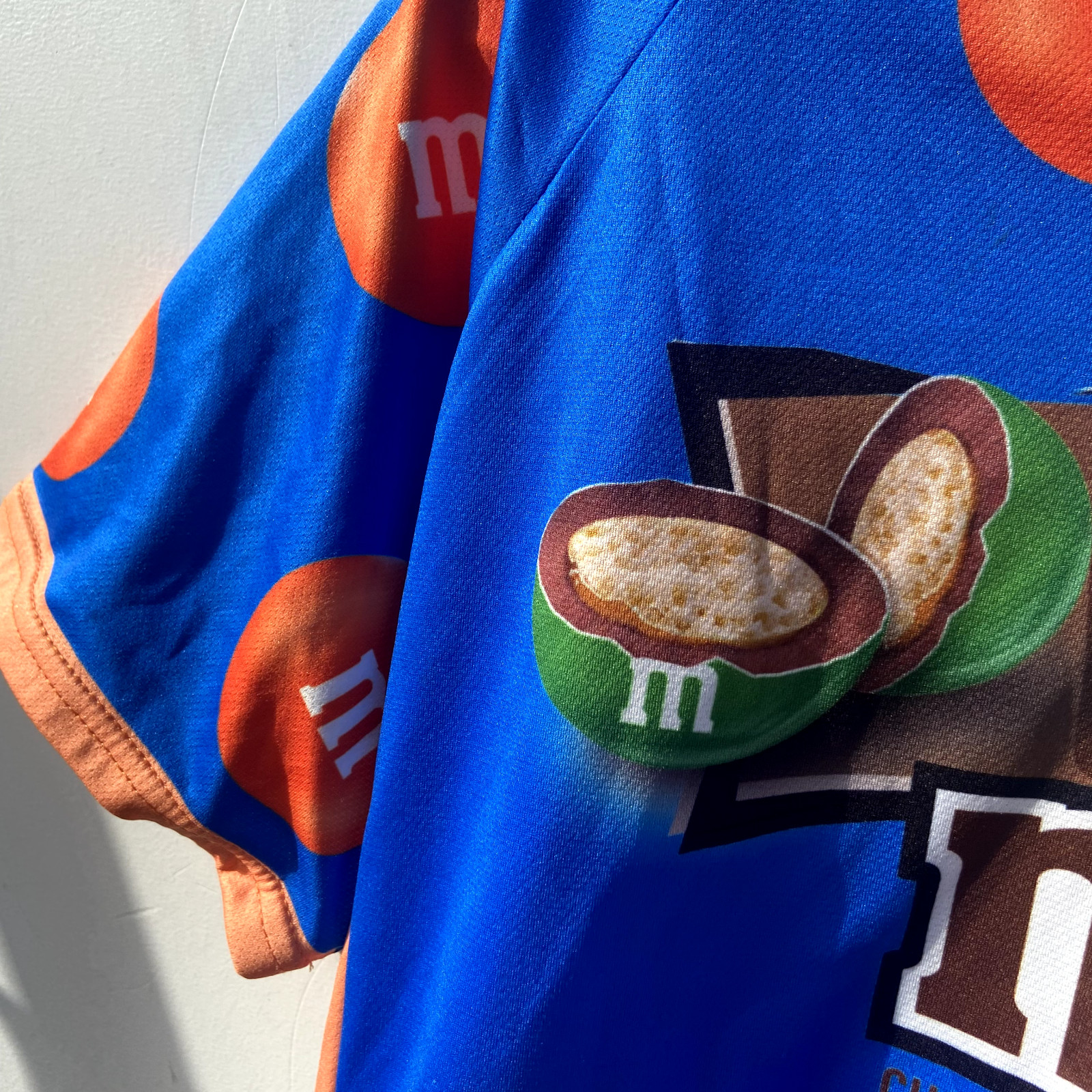V Gear Mens Club Cut Large L M&M’s Pretzel Blue Orange Pockets 4″ Zip