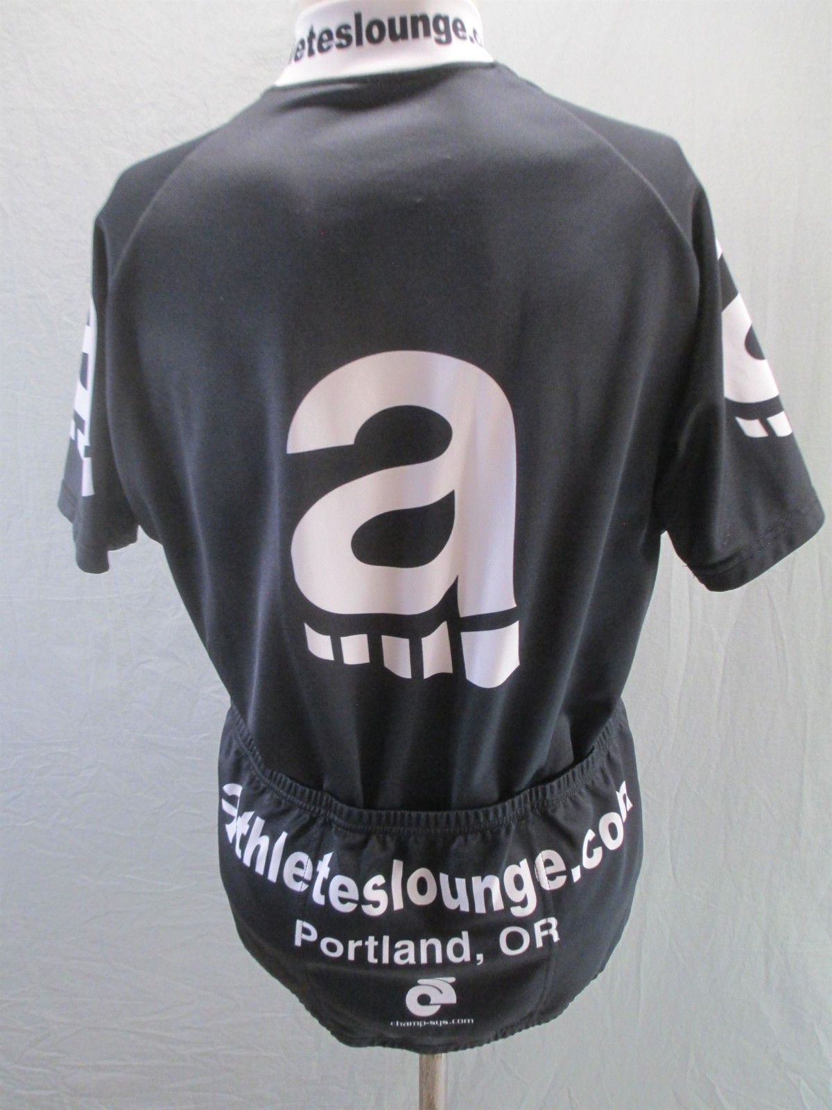 Champion Size XL Mens Black Cycling Compression Full Zip Short Sleeve Top 038