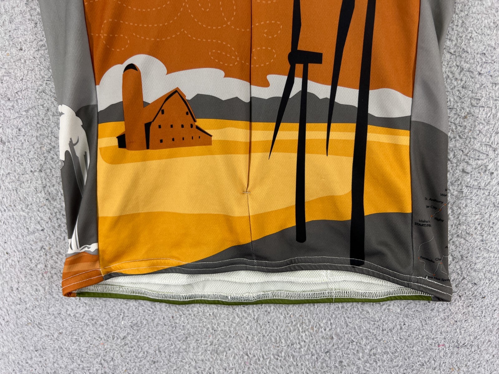 Cyclone Sportswear Cycling Jersey Women Small Green Brown Wind Farm Idaho