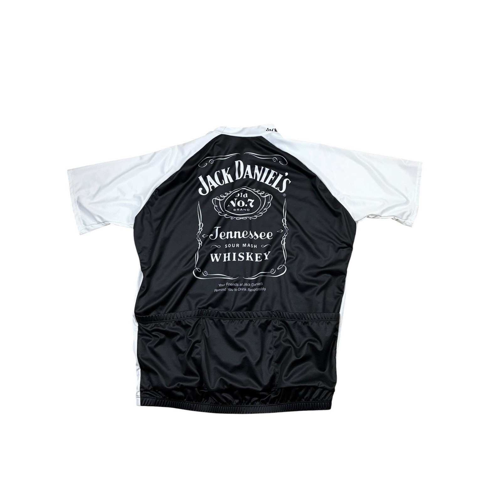 Vomax Mens Jack Daniels Old No 7 Cycling Jersey Black White 2XL Club USA Made