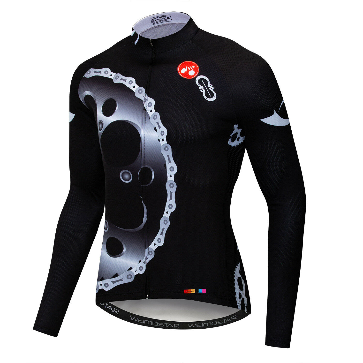 Men’s Long Sleeve Cycling Jersey Full Zip Bike Bicycle Jersey Shirt Reflective