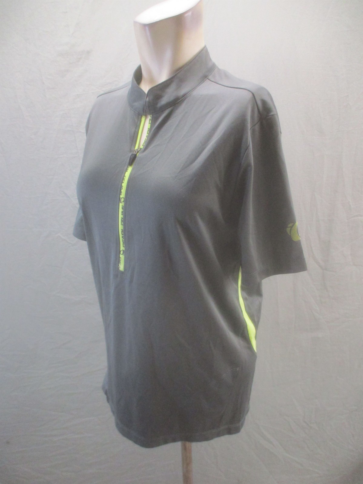 Pearl Izumi Size M Mens Gray Cycling 1/2 Zip Short Sleeve Stretch Sport Top 459