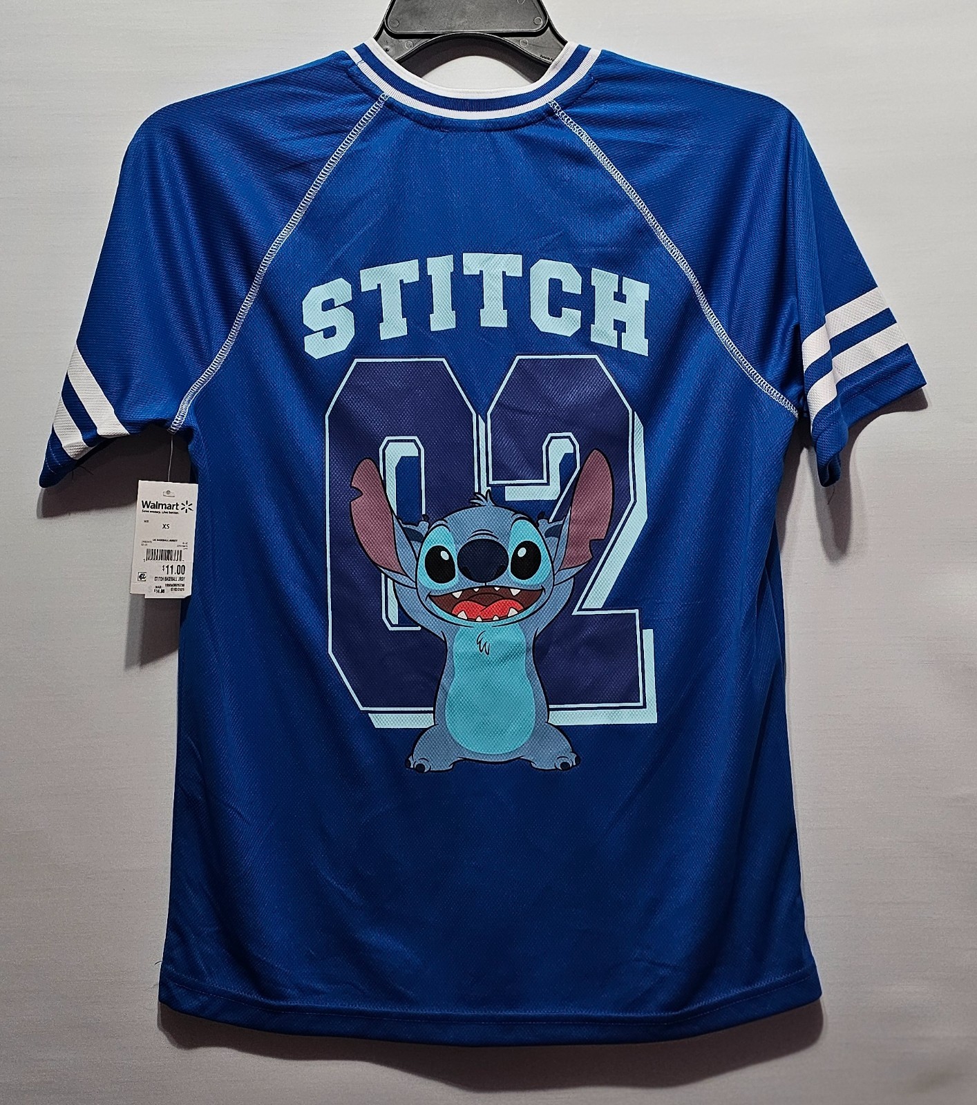 Stitch NEW♈Men’s V neck Mesh SS Baseball Jersey size XS~Blue/lilac