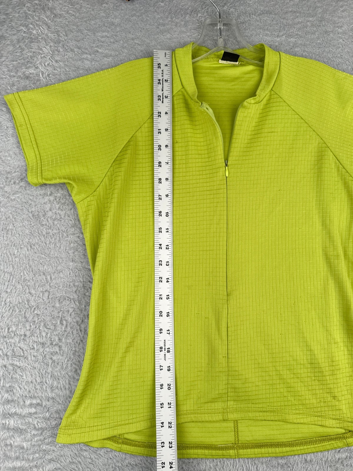 VINTAGE REI Cycling Jersey Womens Large Green 1/2 Zip Short Sleeve Polyester