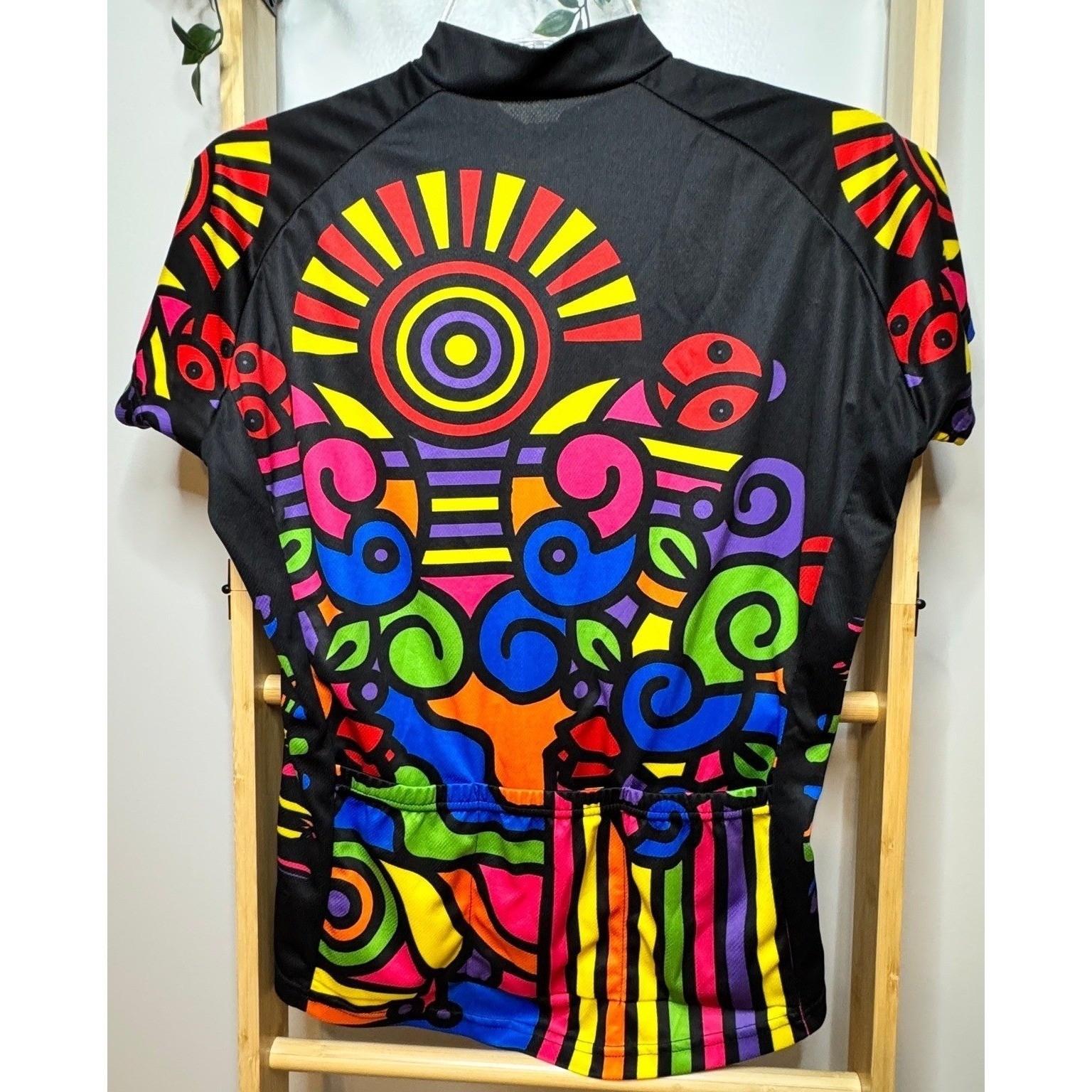 Primal Women’s M Cycling Jersey Colorful Abstract Graphic 1/4 Zip 3 Pocket Bike
