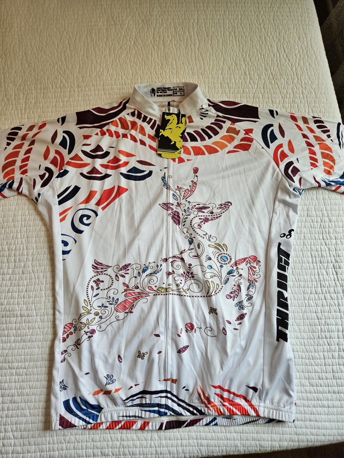 NWT ILPALADINO Women’s Cycling Jersey Quick Dry, Vent Stitch, Floral Design Sz L