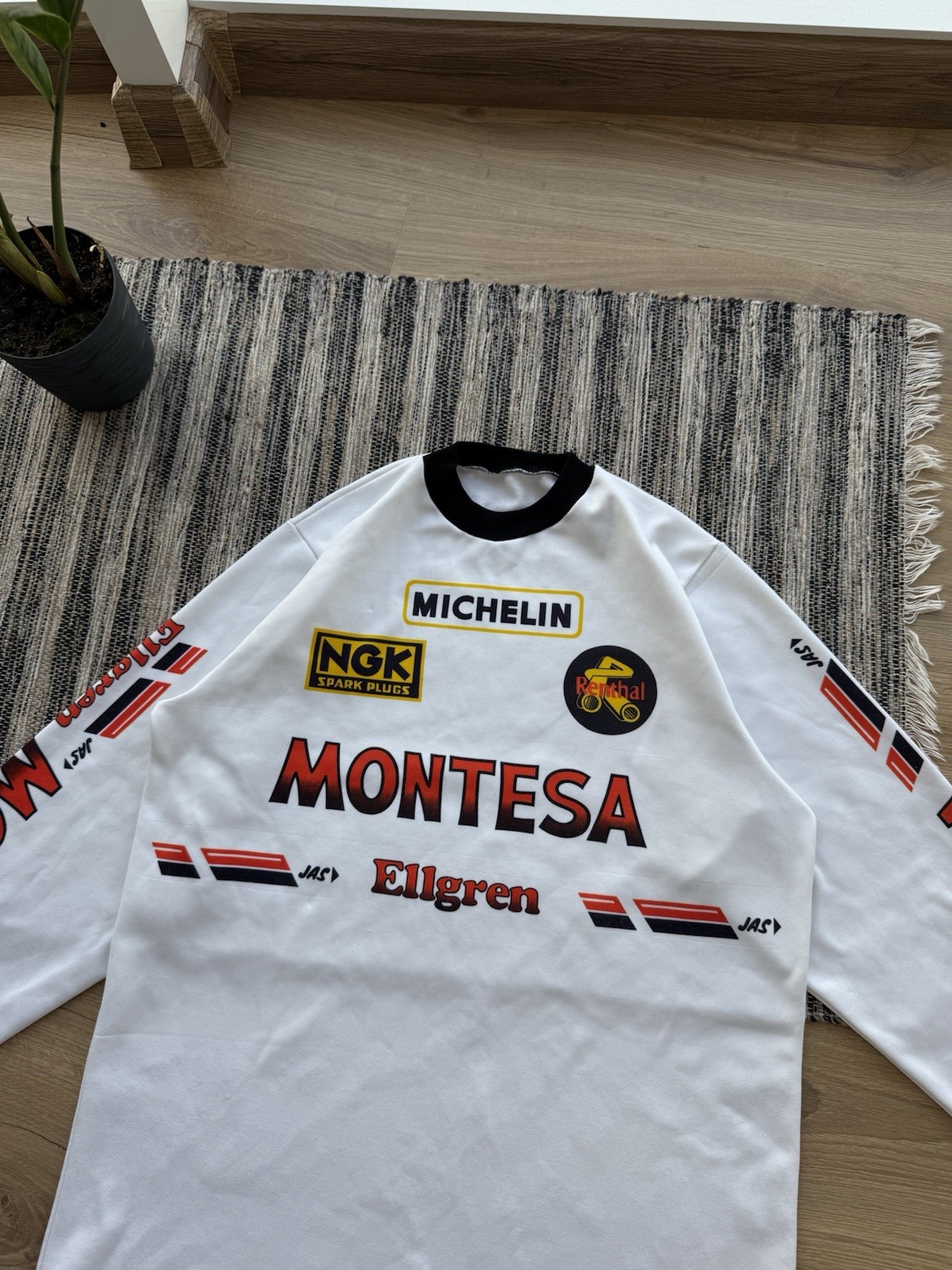 VINTAGE RACING LONG SLEEVE MICHELIN ELLGREN MONTESA RENTHAL 90s RARE Sz M-L