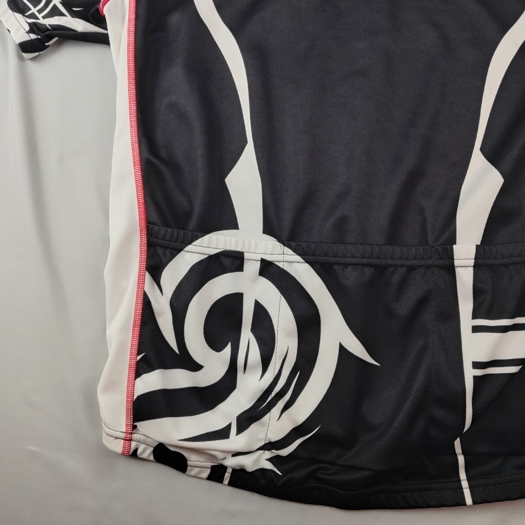 Primal Cycling Jersey Mens L Black Red 1/2 Zip Back Pockets 100% Polyester