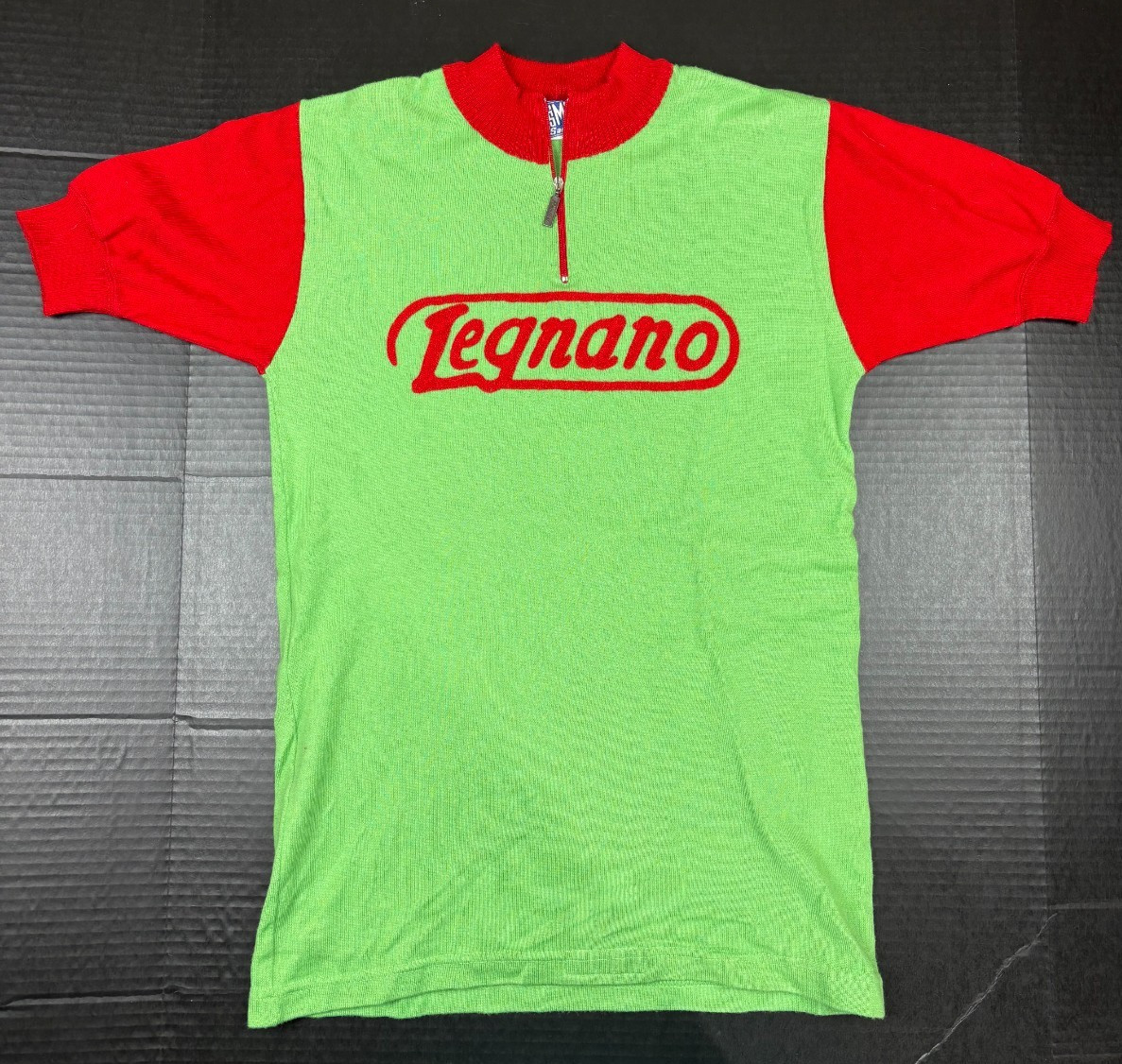 Vintage Santini Legnano Cycling Jersey Wool Knit Green Red Size M Italy RARE