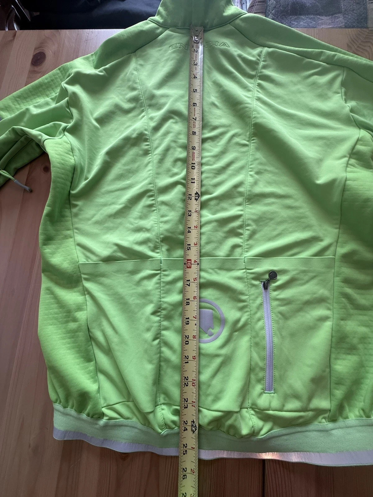 Endura Cycling Jersey Bicycle Long Sleeve Full Zip Neon Green Reflector Men L