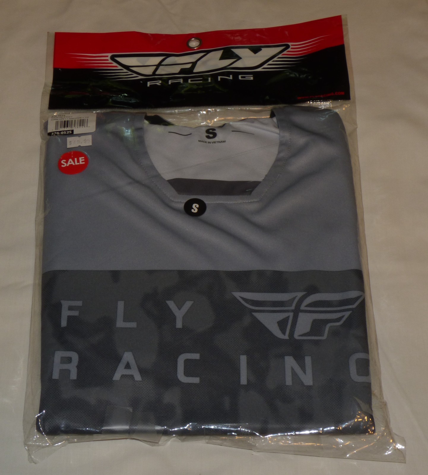 New FLY RACING Adult Small RADIUM Jersey Grey Camo Pro Fit NIP Bicycle Bike