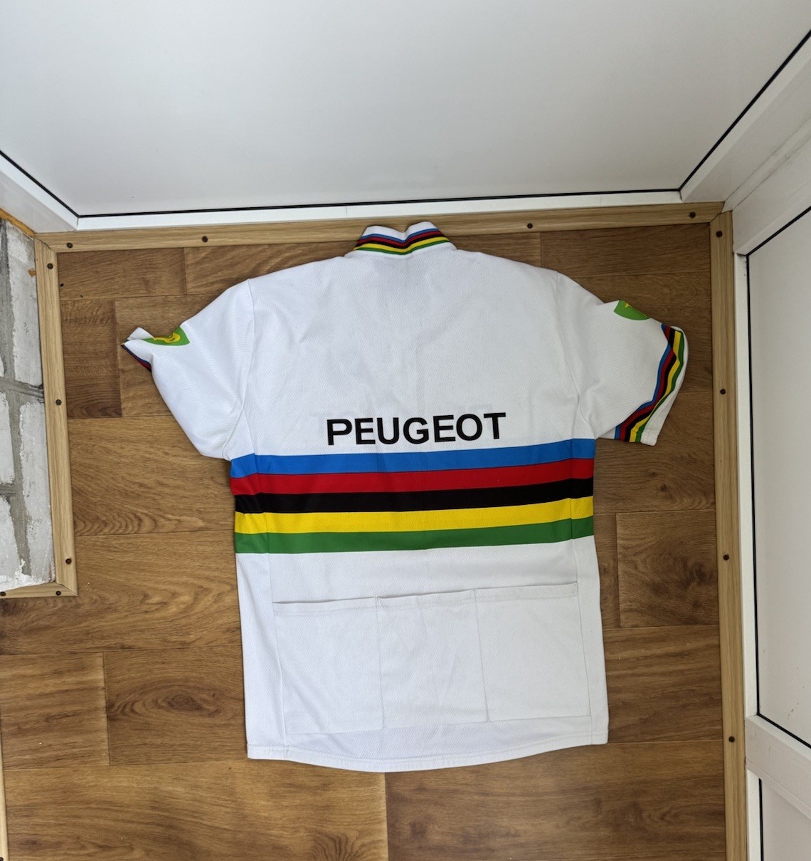 Peugeot Michelin Mens Multicolor Full Zip Short Sleeve Cycling Jersey Size XL