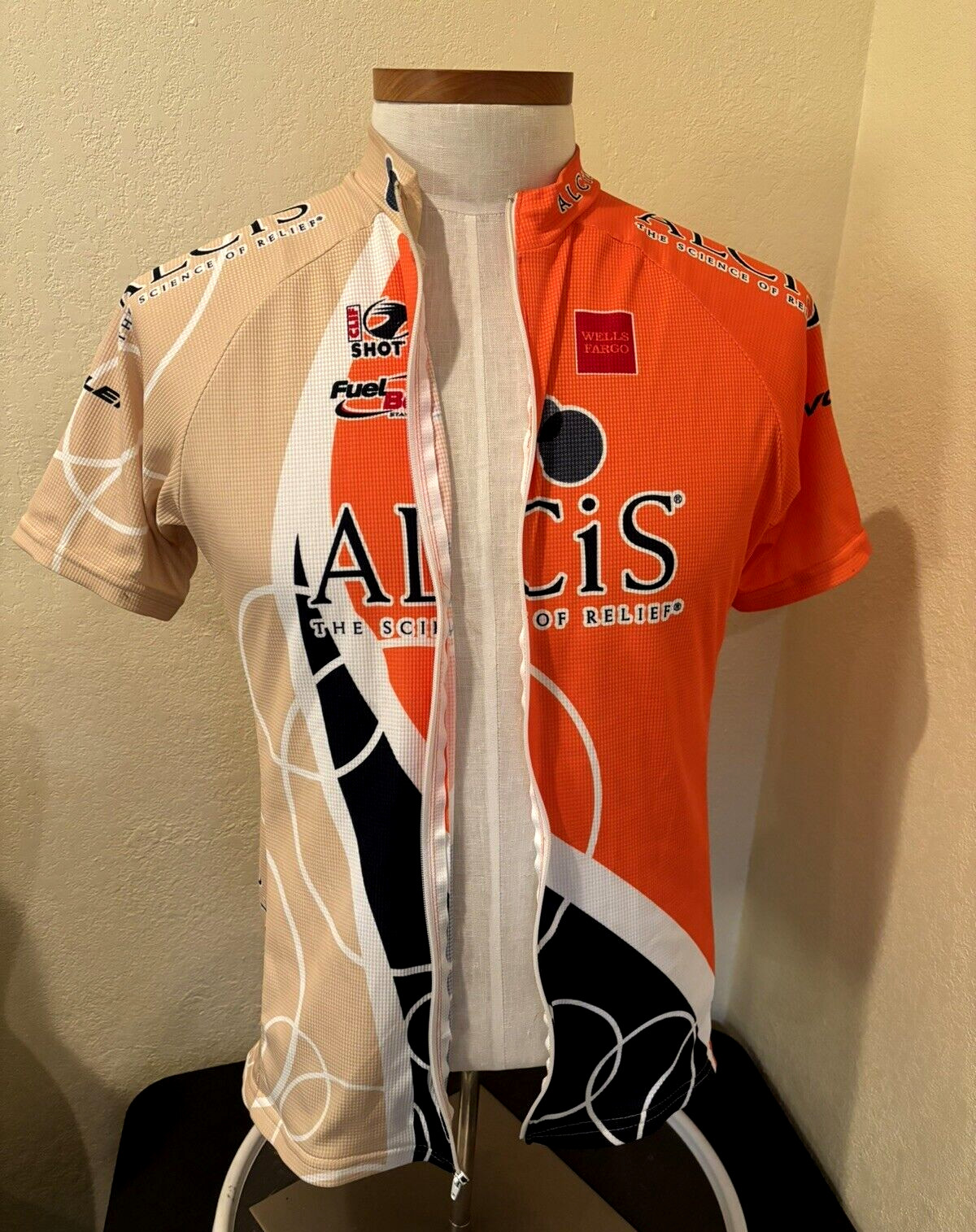 Voler Alcis Cycle Jersey Unisex Full Zip Orange Tan Black Shirt Adult USA Sz XL?