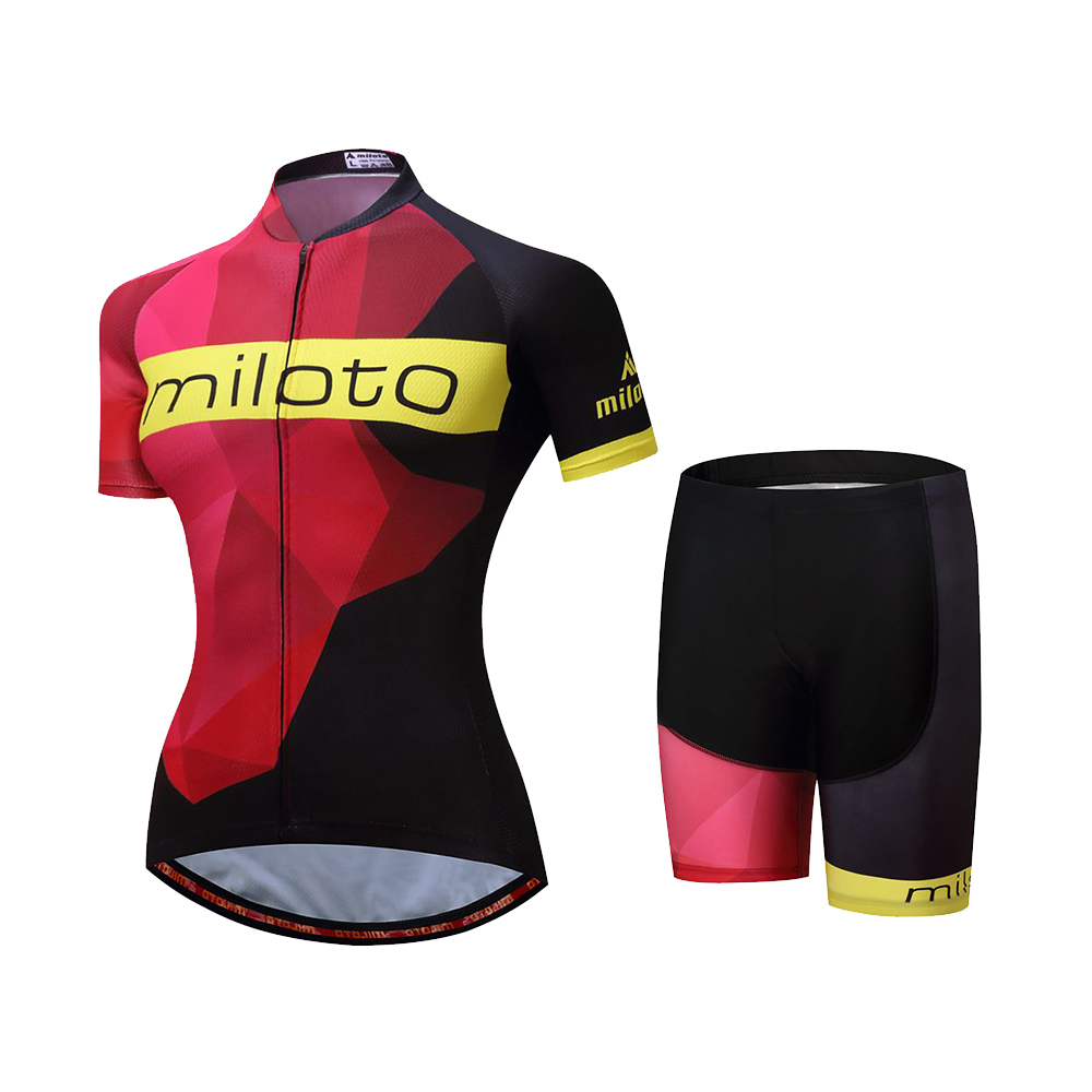 Women’s Bicycle Clothing Kit Short Sleeve Cycling Jersey Gel Padded Bib Shorts