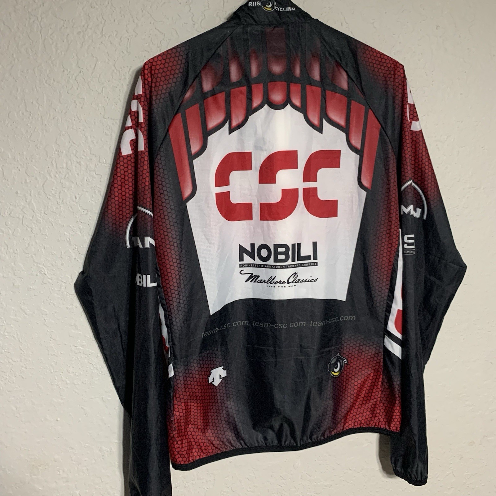 Vintage DESCENTE CSC Team RIIS Cycling Windbreaker Jersey Cervelo UCI Pro Tour