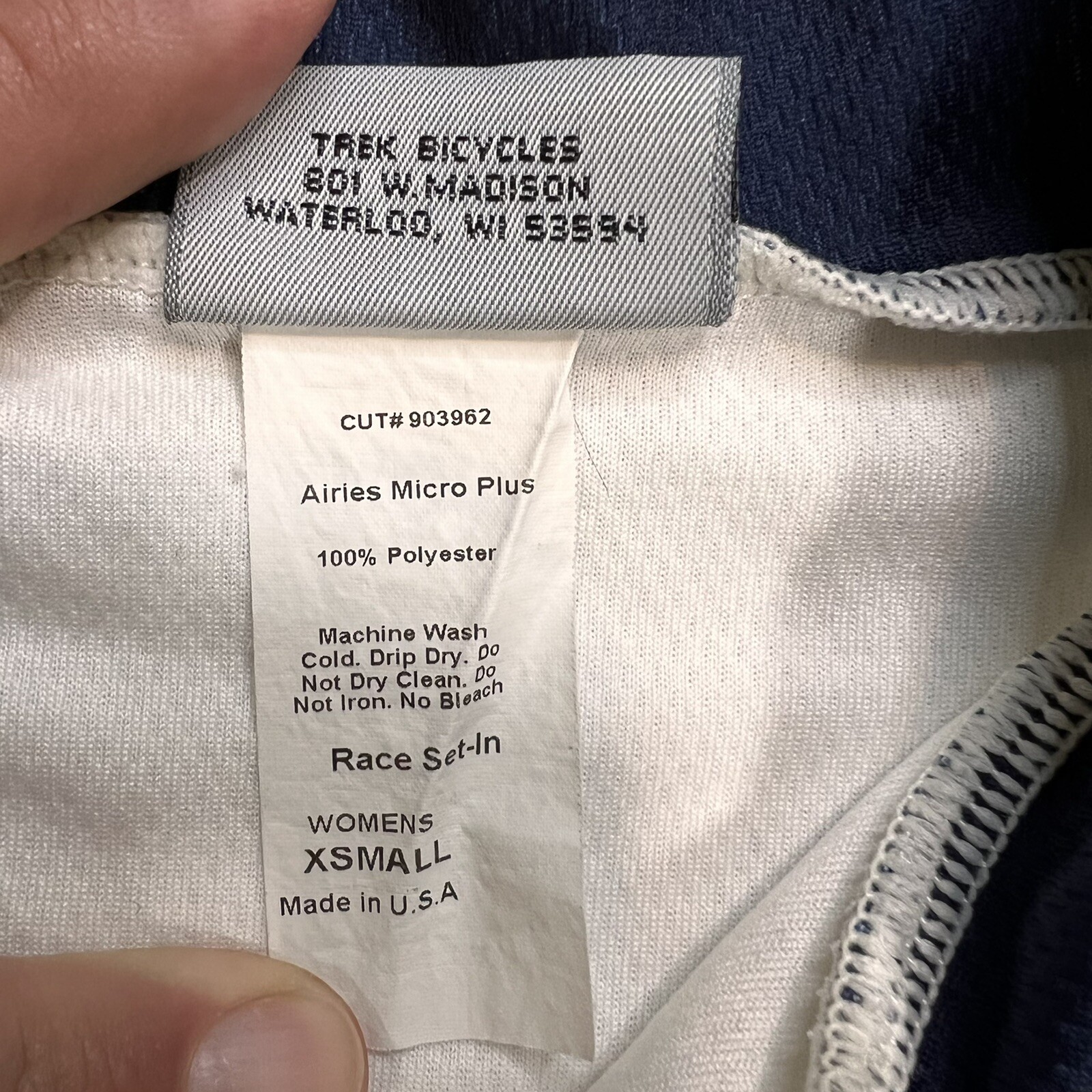 Trek Travel Womens Cycling Jersey XSmall Race set-In Airies Micro Plus Zip Front