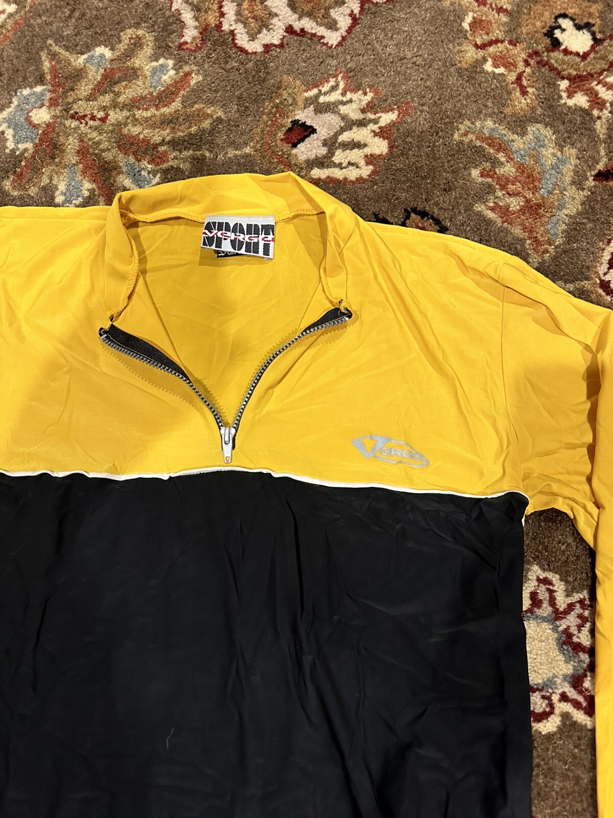 Verge Sport Mens Bicycling Long Sleeve Jersey size Medium Yellow & Black