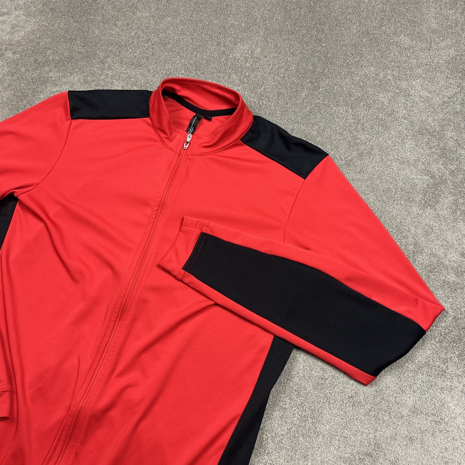 Specialized RBX Long Sleeve Full Zip Cycling Jersey Red Stretch Size Large