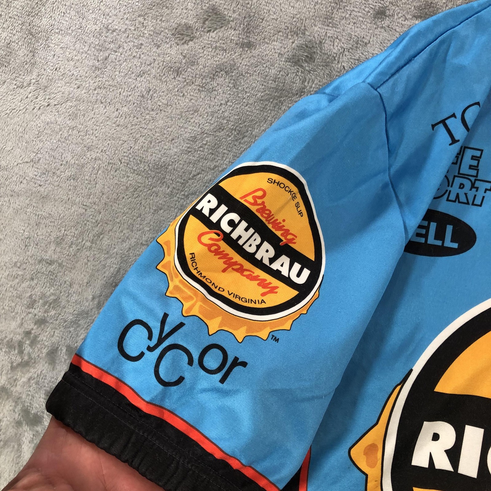 Giordana Cycling Jersey Mens XXL Blue Richbrau Brewing Beer Full Zip Shirt Bike