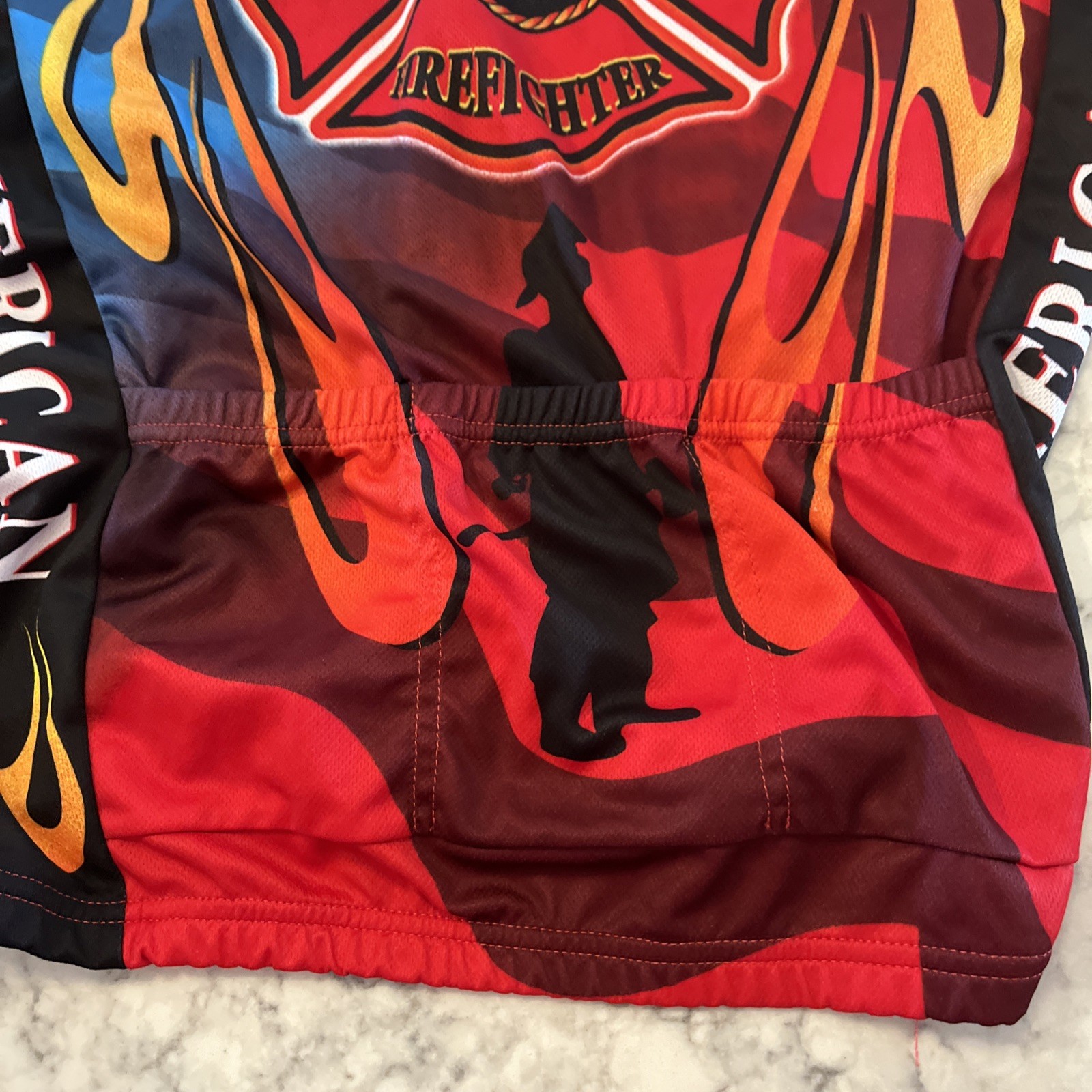 American Firefighter Bicycling Cycling Jersey Mens Size L By World Jersey
