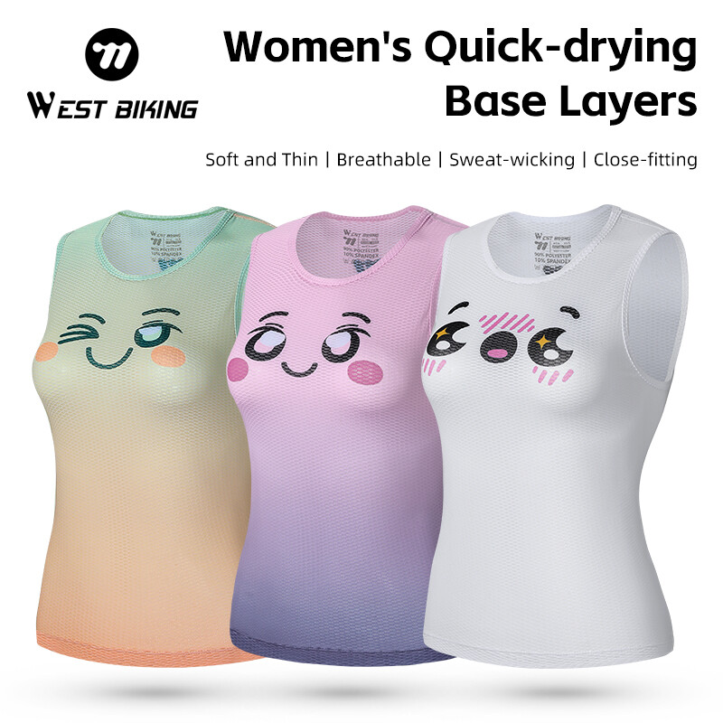 WEST BIKING Women’s Cycling Undershirt Sport Sleeveless Sweatshirt Tops Vest