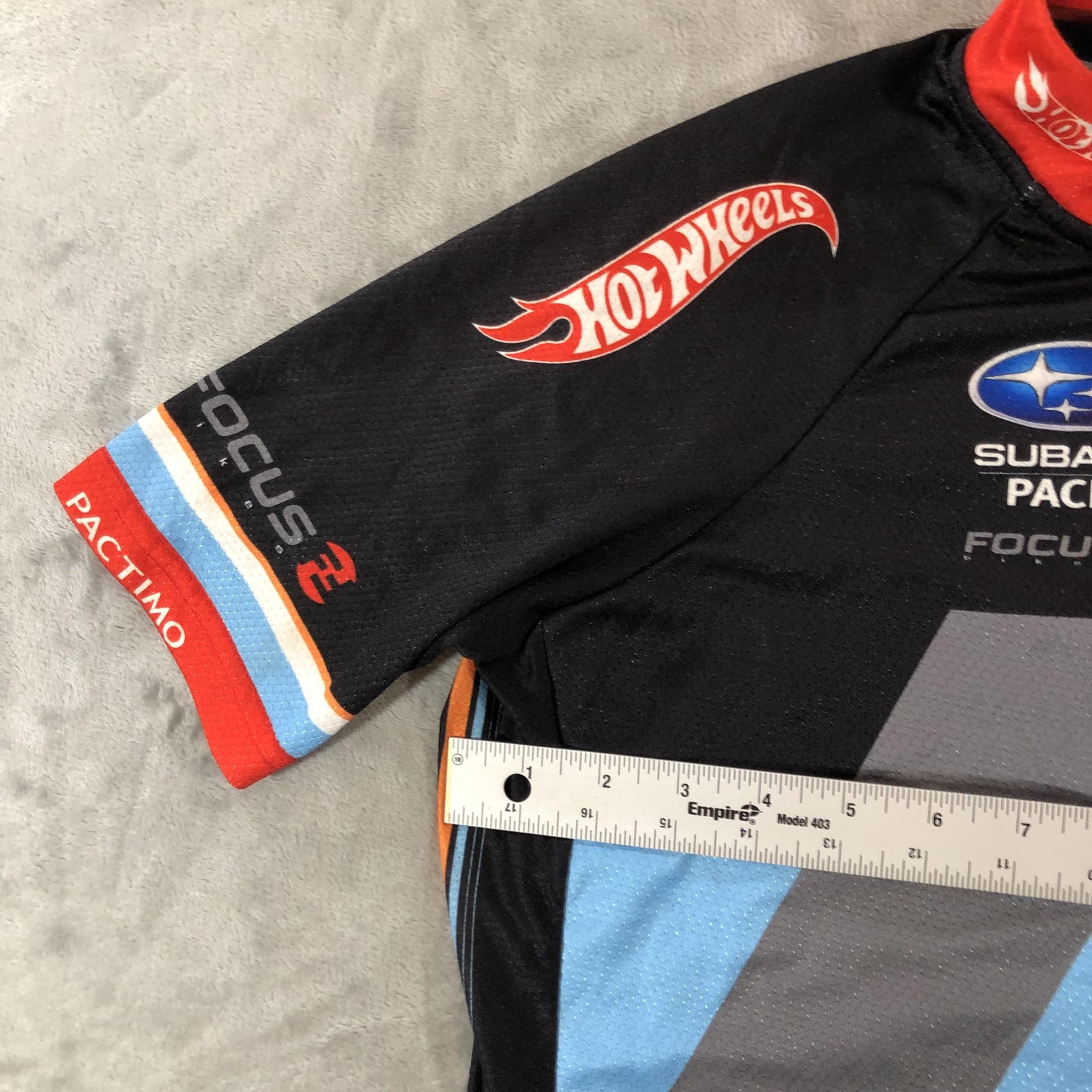 Pactimo Cycling Jersey Mens Large Black Hot Wheels Full Zip Short Sleeve Bike