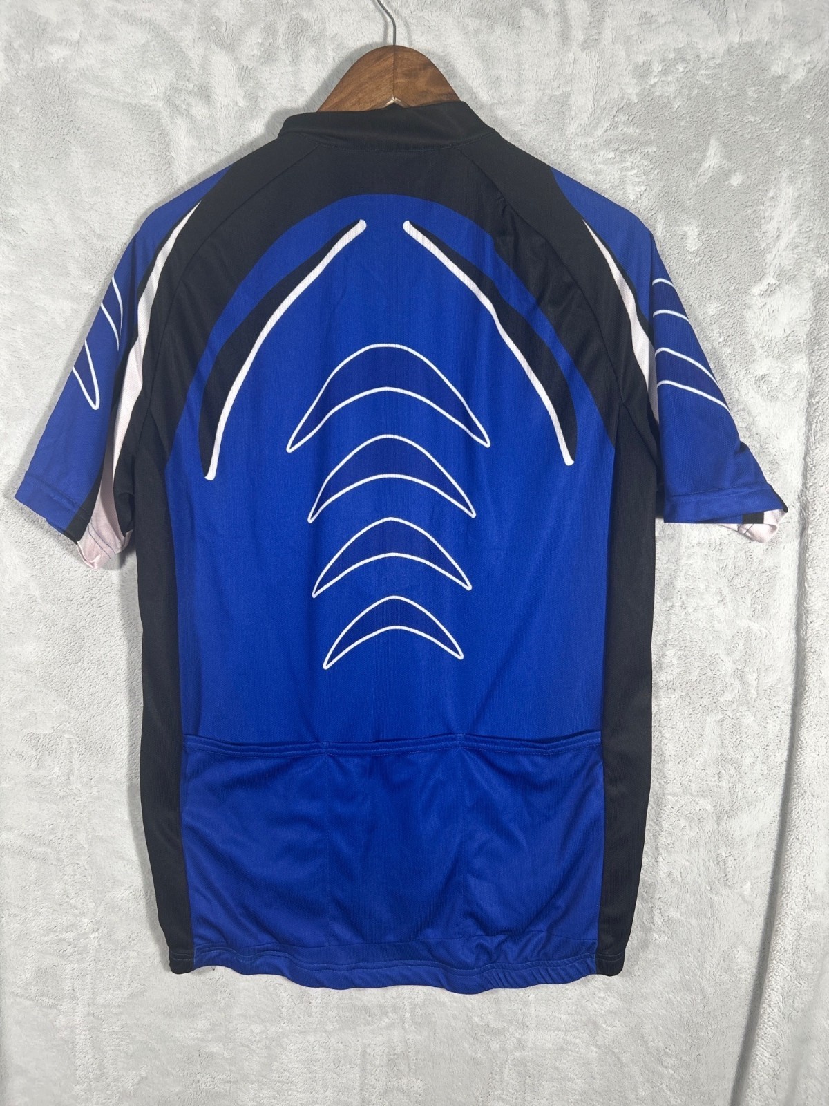 Crane Herren Mens Cycling Jersey Blue Black White Full Zip Size 54